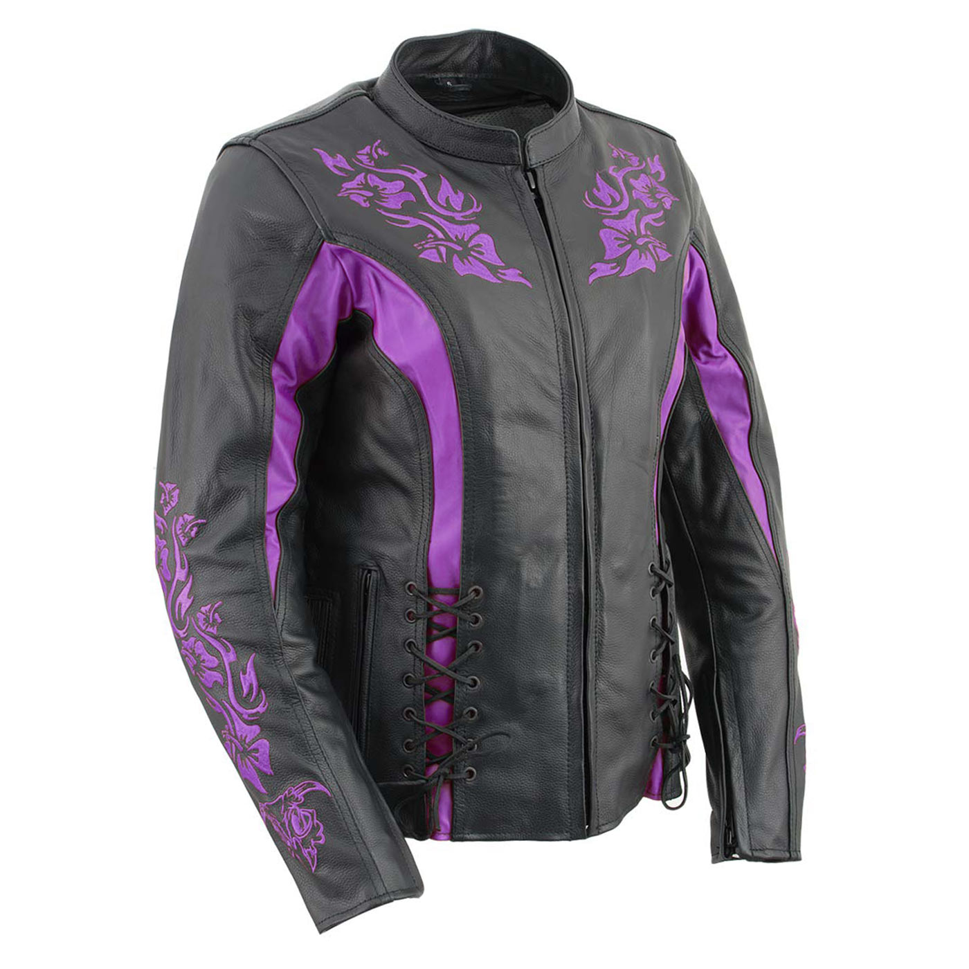 Milwaukee Leather LKL27002 Women's Premium Black and Purple