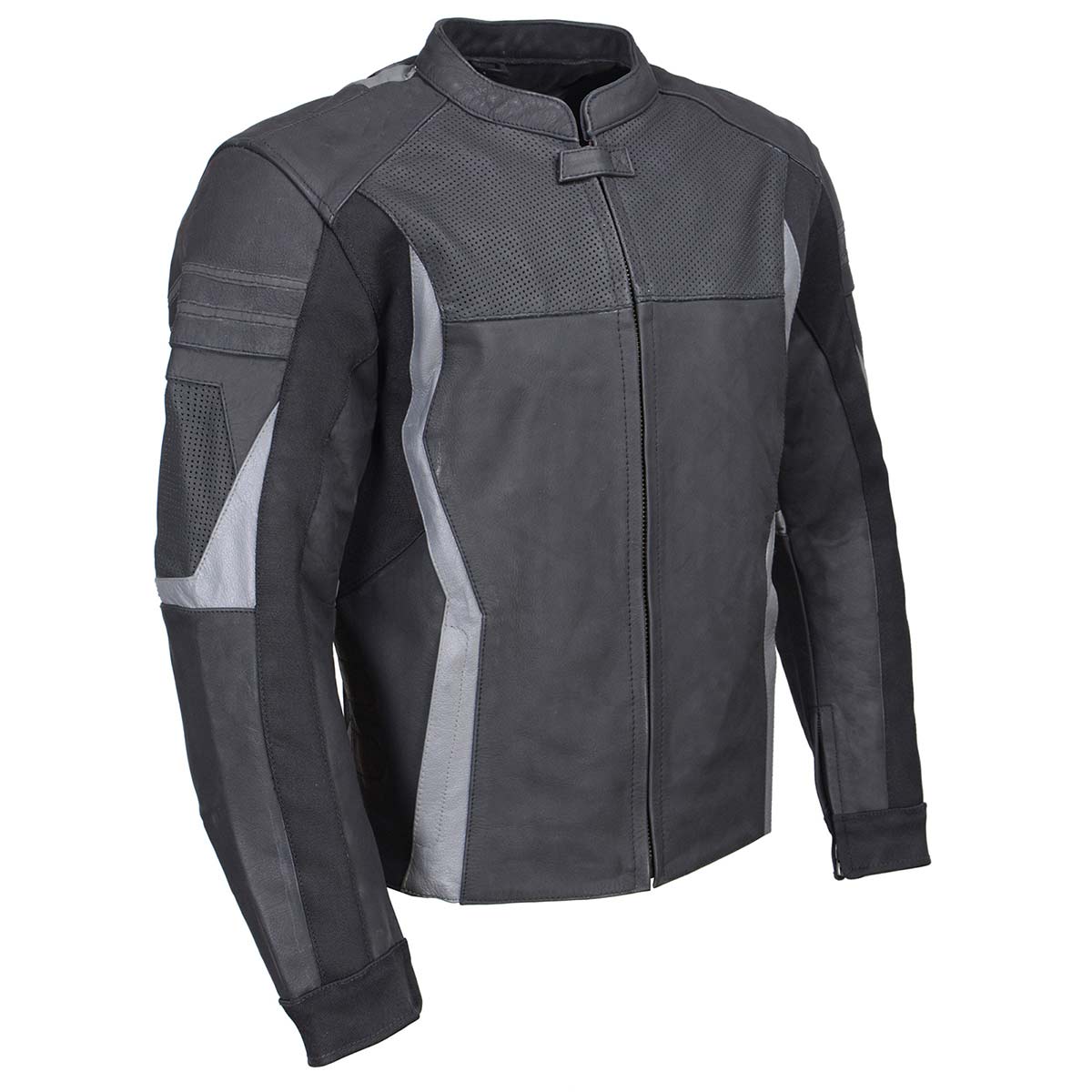 Milwaukee Leather Men's Stryde Black and Grey Matte Finish Racer