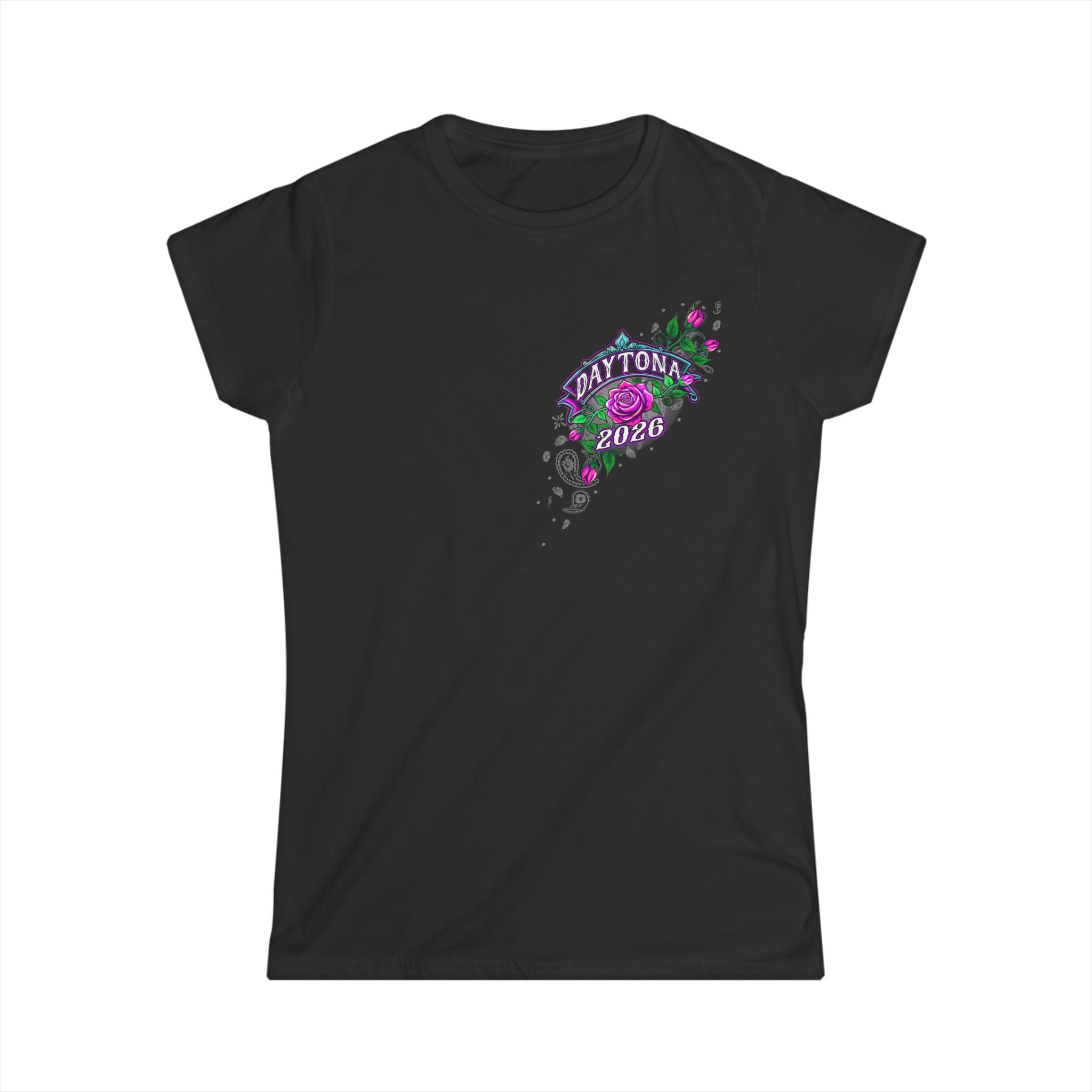 Daytona 2026 Cross De Lis Ladies Black T-Shirt