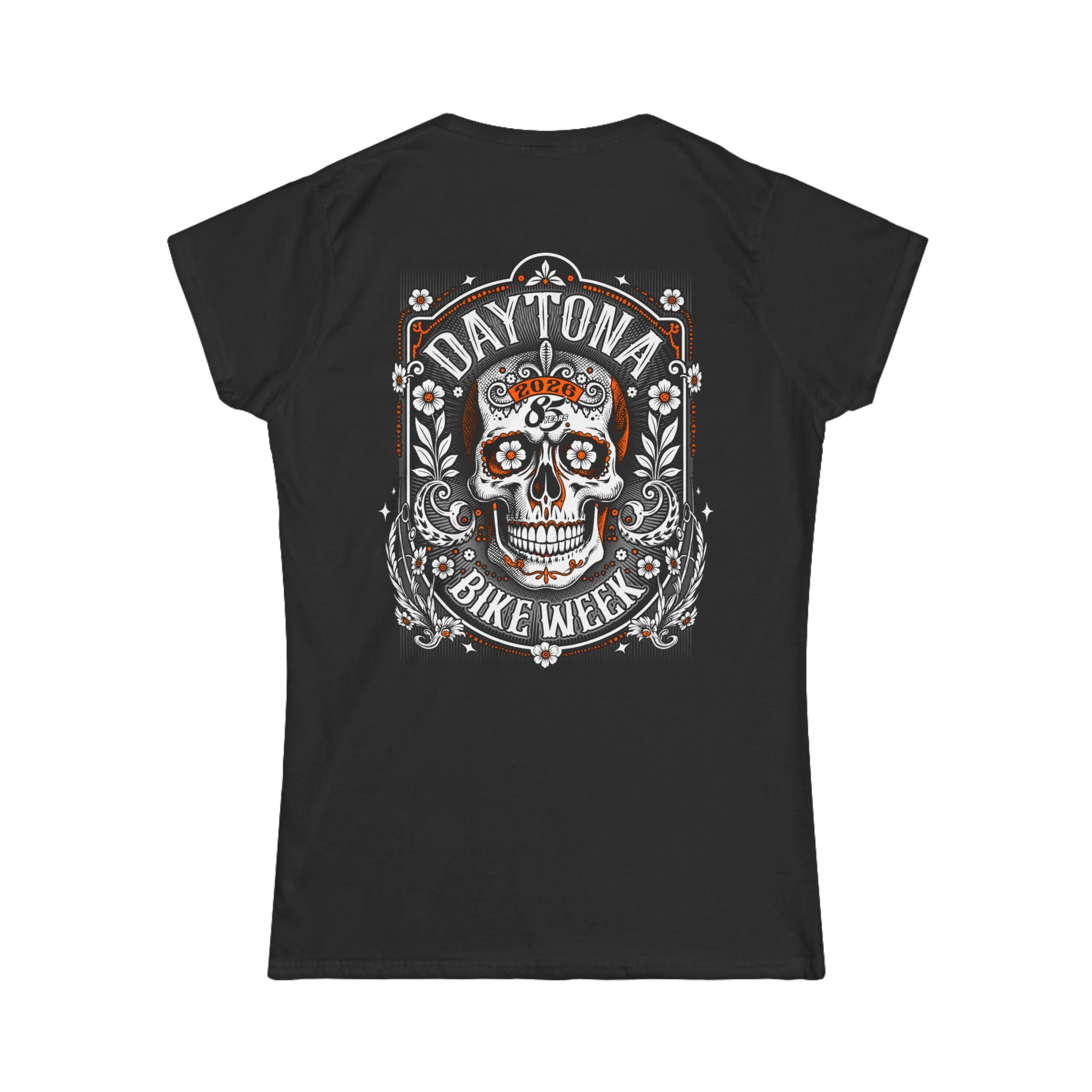 Daytona 2026 Sugar Skull Ladies Black T-Shirt