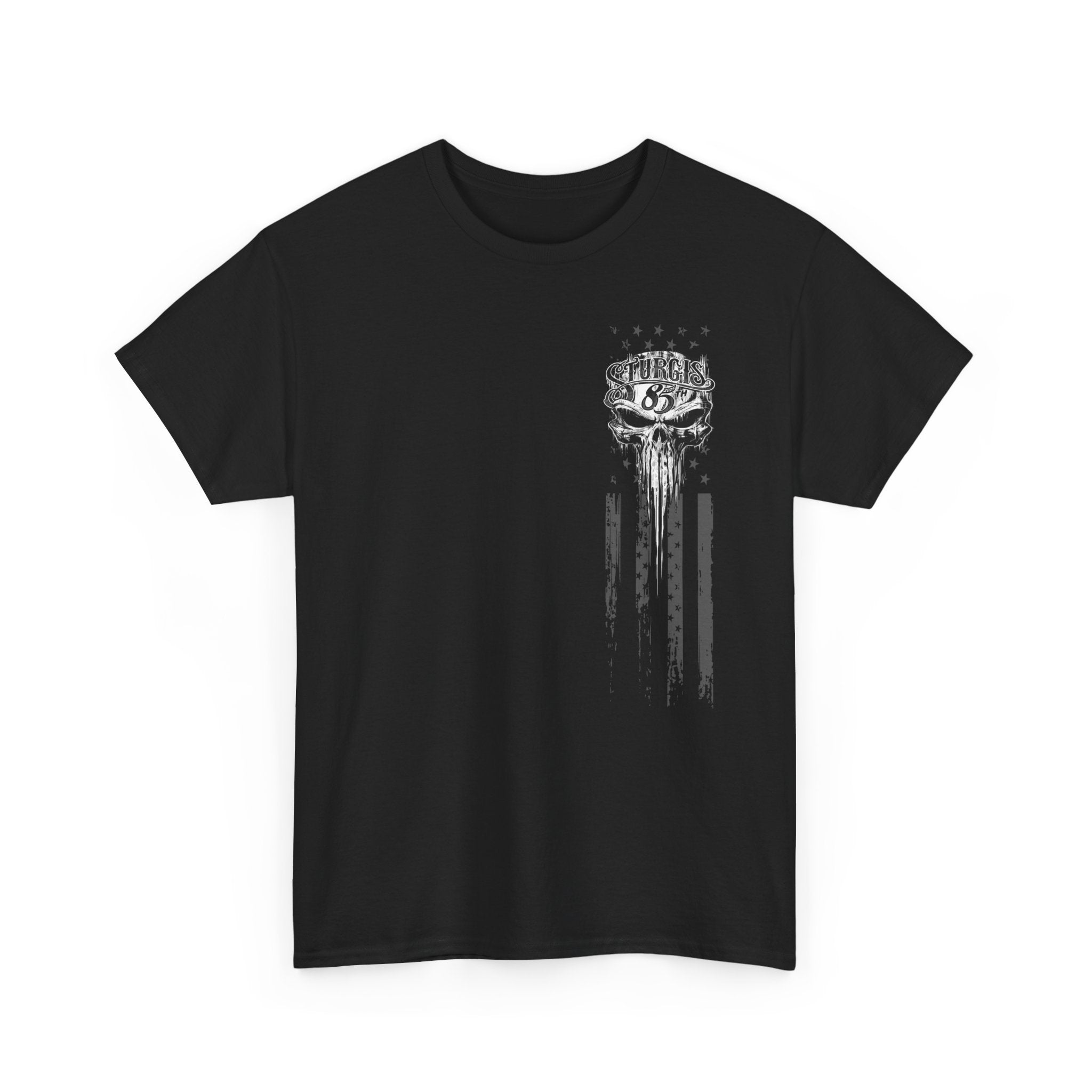 2025 Sturgis Motorcycle Rally Badass Skull Mens Black T-Shirt GMX