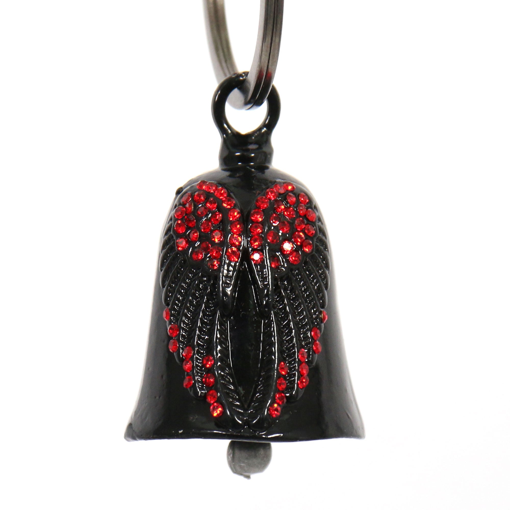 Hot Leathers Angel Wings Red Stones Bell BEM1005