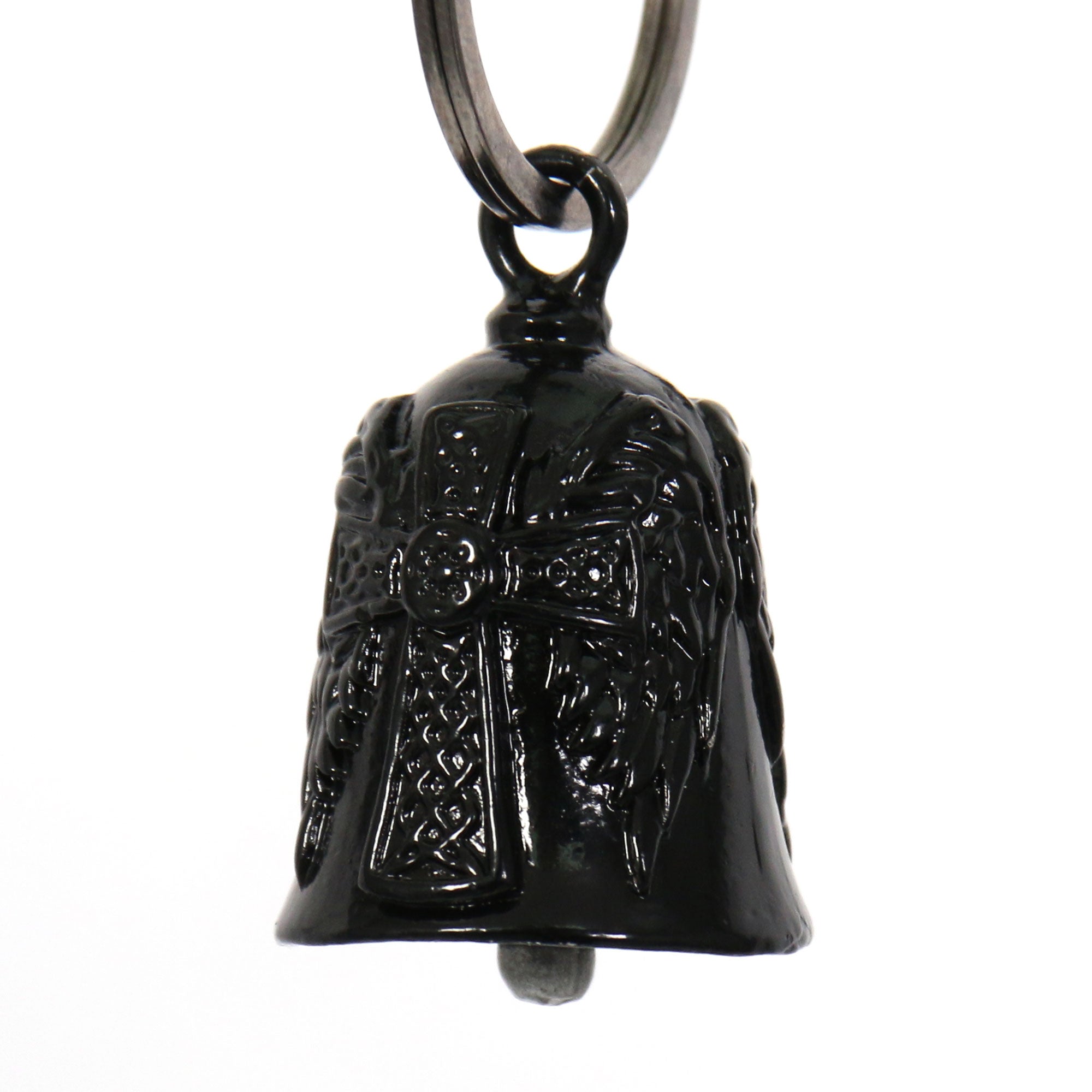 Hot Leathers Celtic Cross Angel Wings Bell BEM1009 Hot Leathers Celtic Cross Angel Wings Bell BEM1009