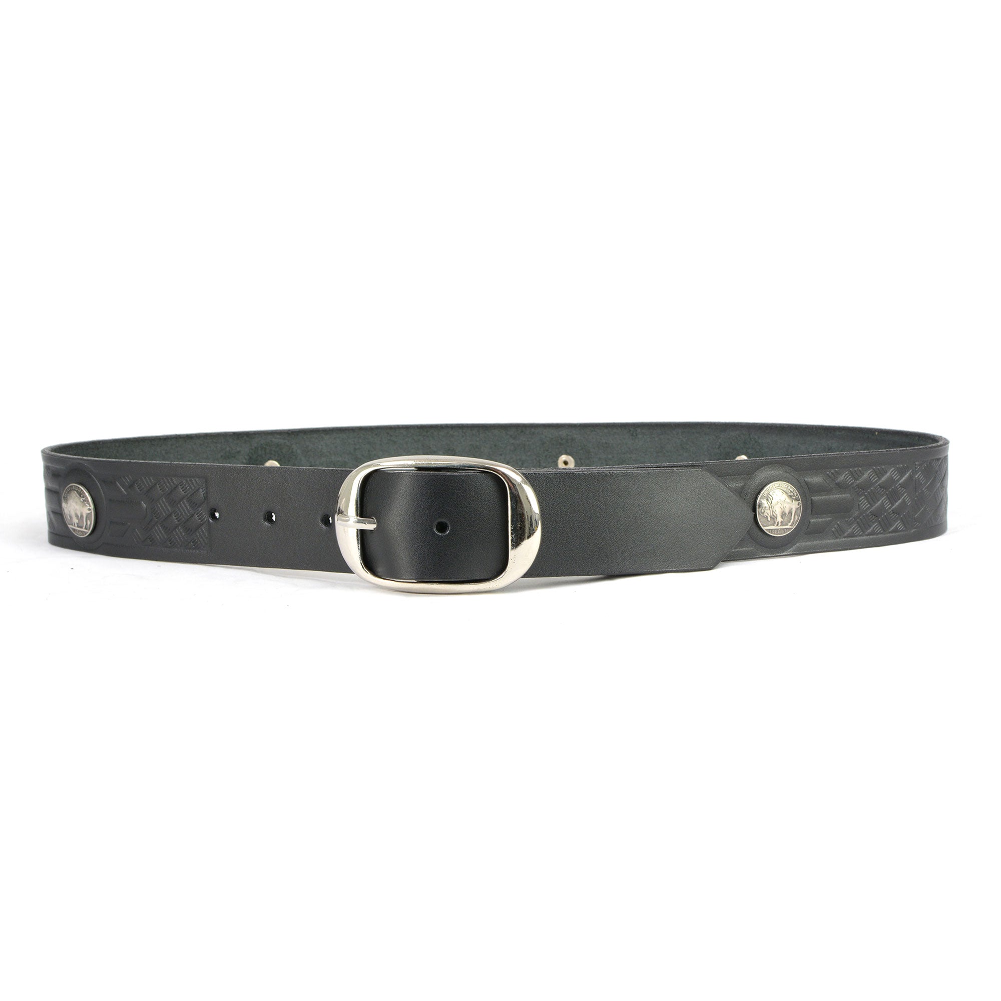 Hot Leathers Buffalo Nickel Black Leather Belt BLE1008