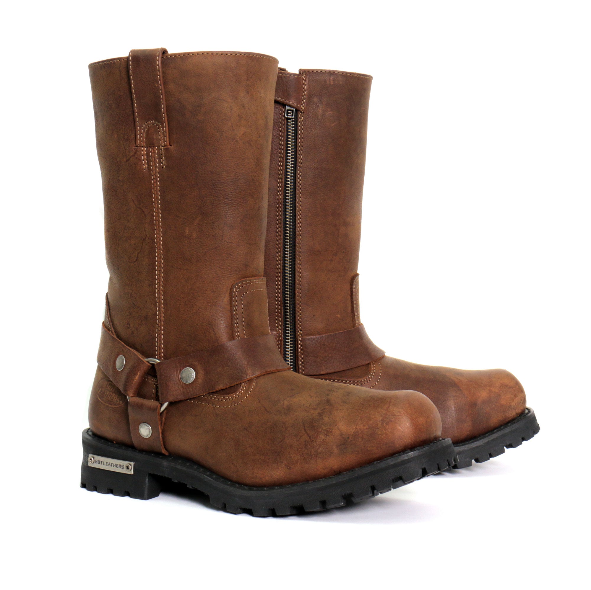 Hot Leathers Mens Wide Boots Leather 11-inch Harness Design BTM1001W Hot Leathers Mens Wide Boots Leather 11-inch Harness Design BTM1001W