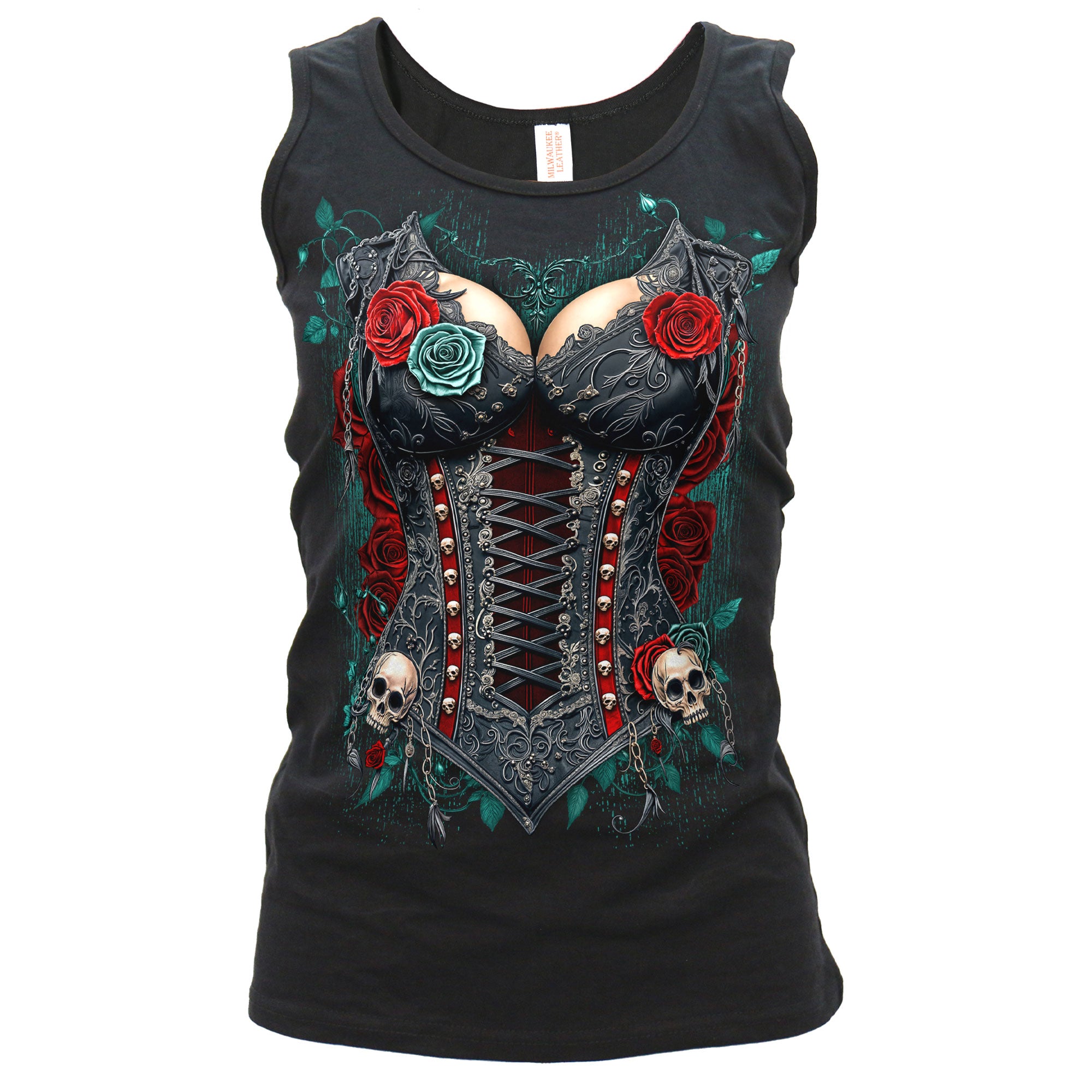 Hot leathers Gothic Corset Women Black Tank Top GLC2588