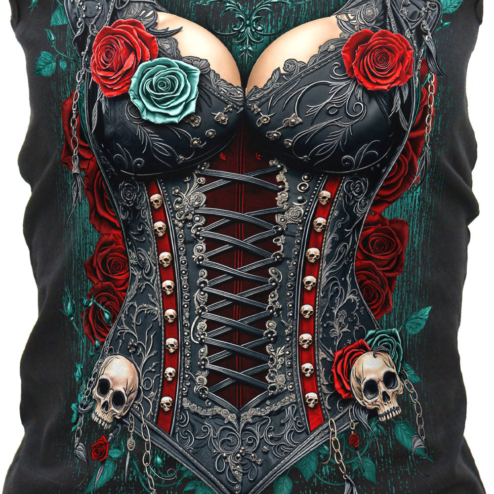 Hot leathers Gothic Corset Women Black Tank Top GLC2588