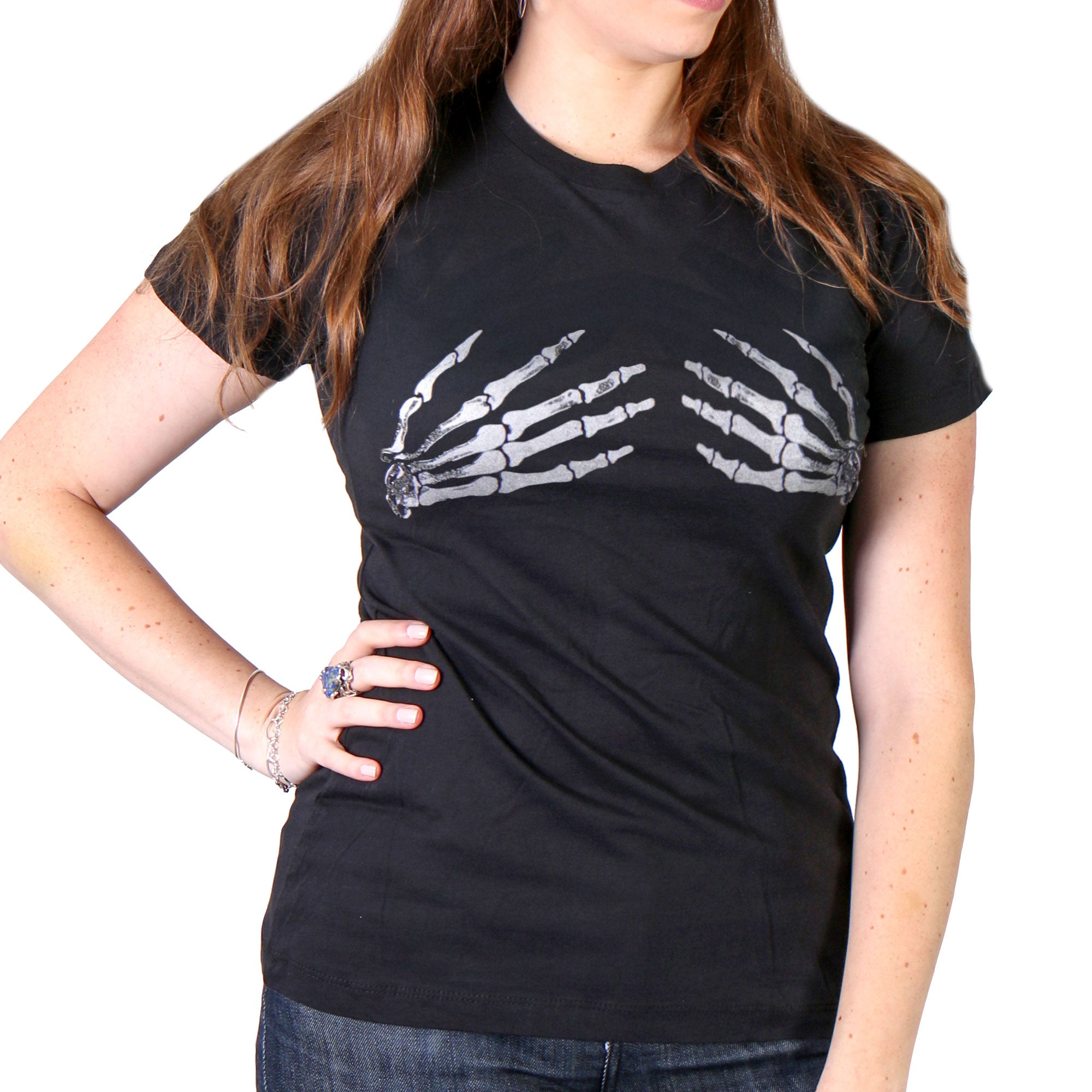 SS SKELETON HANDS TOP FULL CUT – Hot Leathers