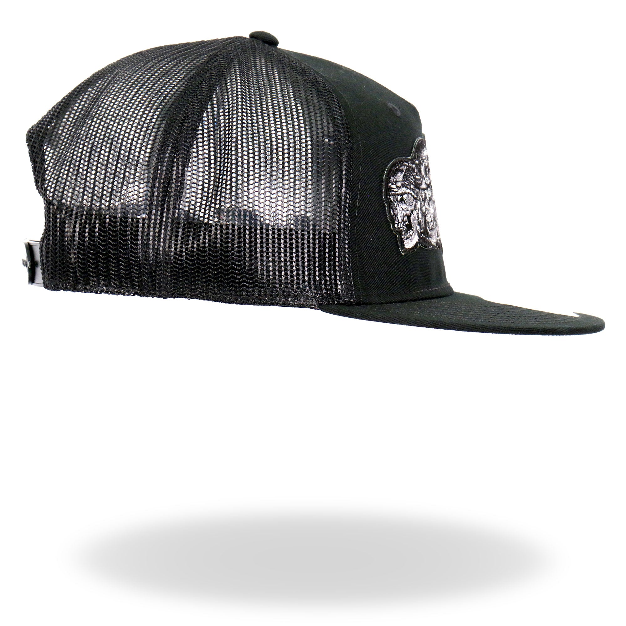 Hot leathers Black 5 Skulls Straight Snapback Hat GSH2034