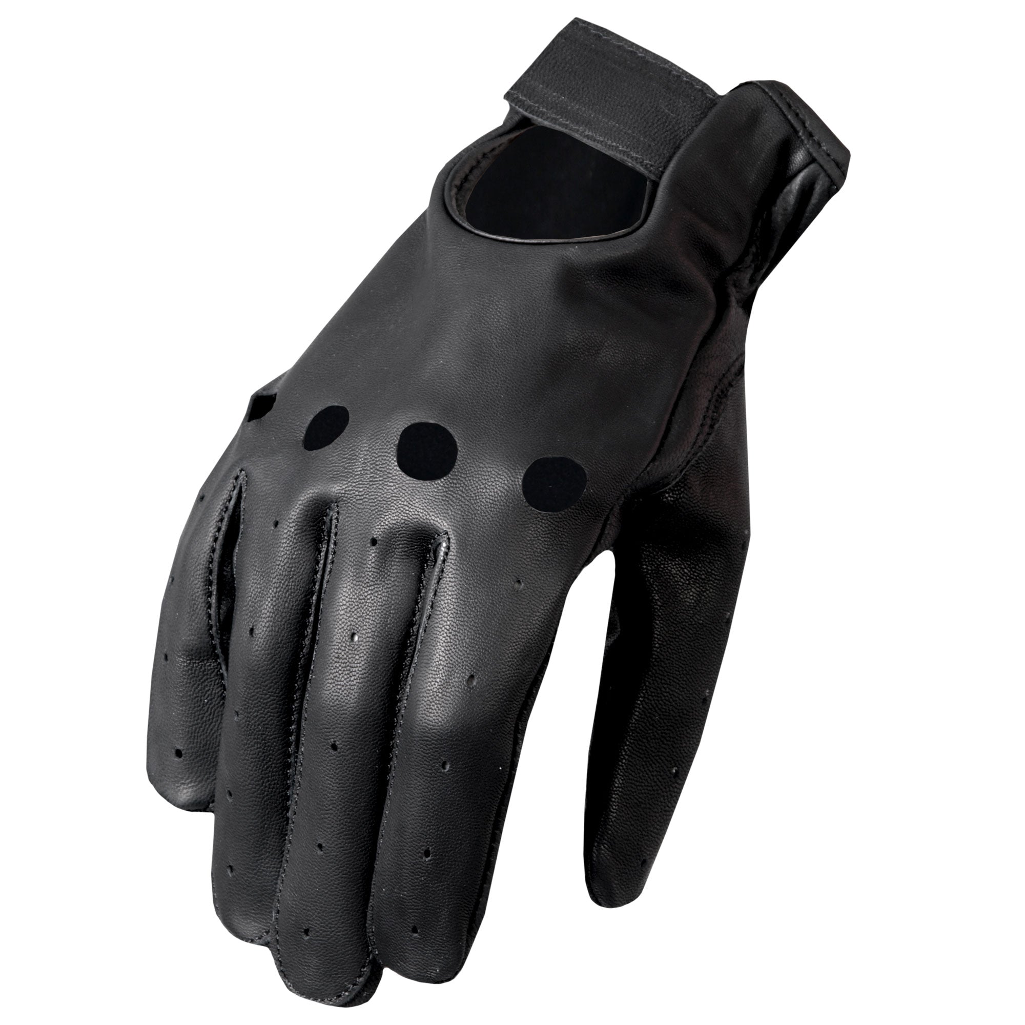 Hot Leathers Mens Gloves Vented Unlined Leather Driving Glove GVM1009