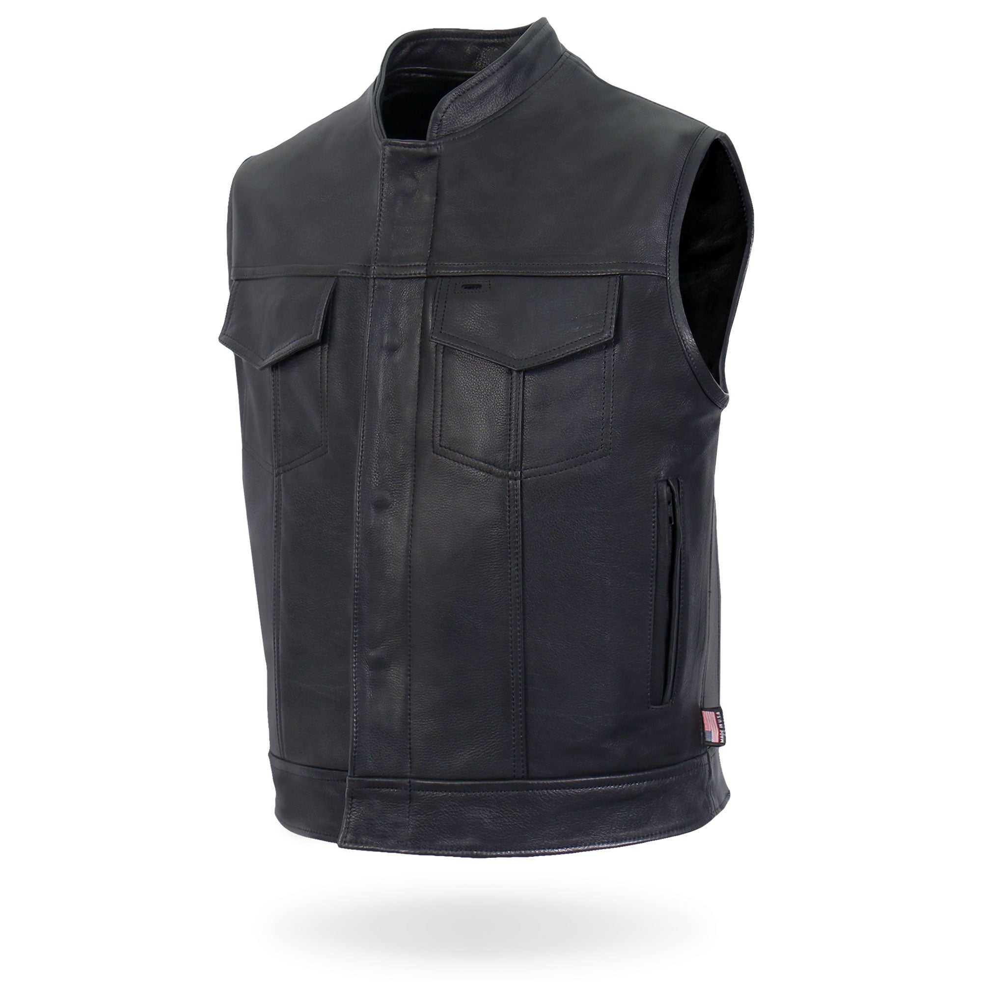Hot Leathers VSM5004 Men's USA Made Covered Zipper Premium Club Biker