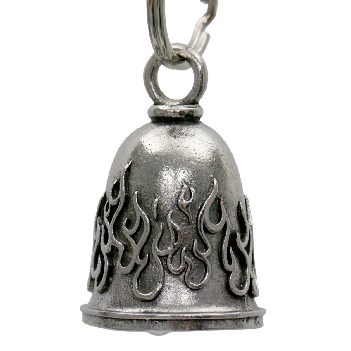 Milwaukee Leather MLB9101 Flame Motorcycle Good Luck Bell w/ Key Ring-Key Chain Accessory for Bikers