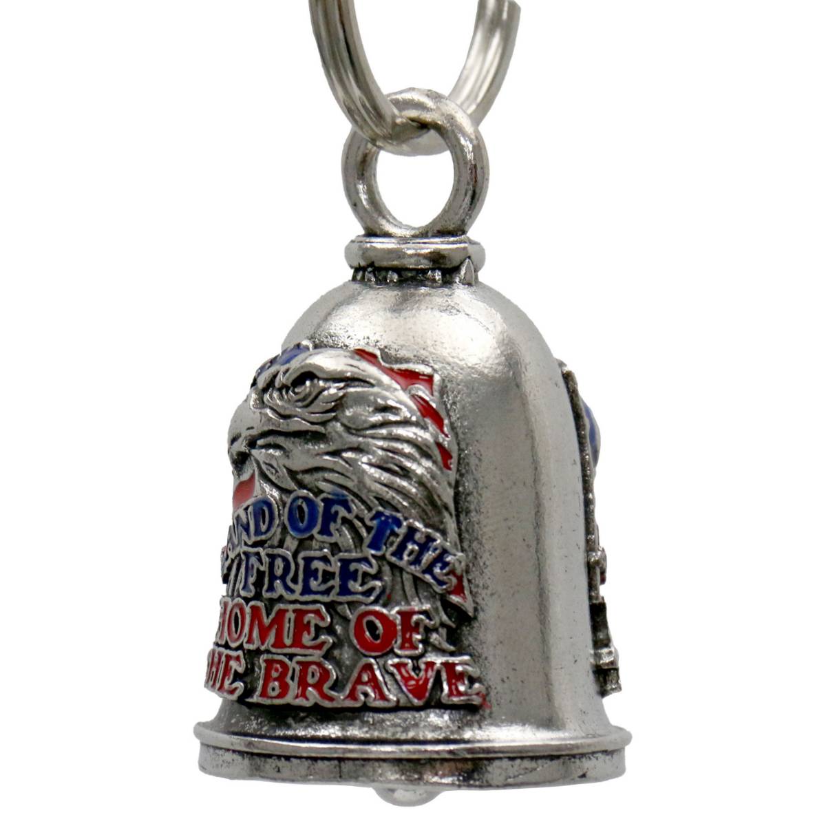 Milwaukee Leather MLB9115 Land of the Free Eagle Motorcycle Good Luck Bell w/ Key Ring-Key Chain Accessory for Bikers