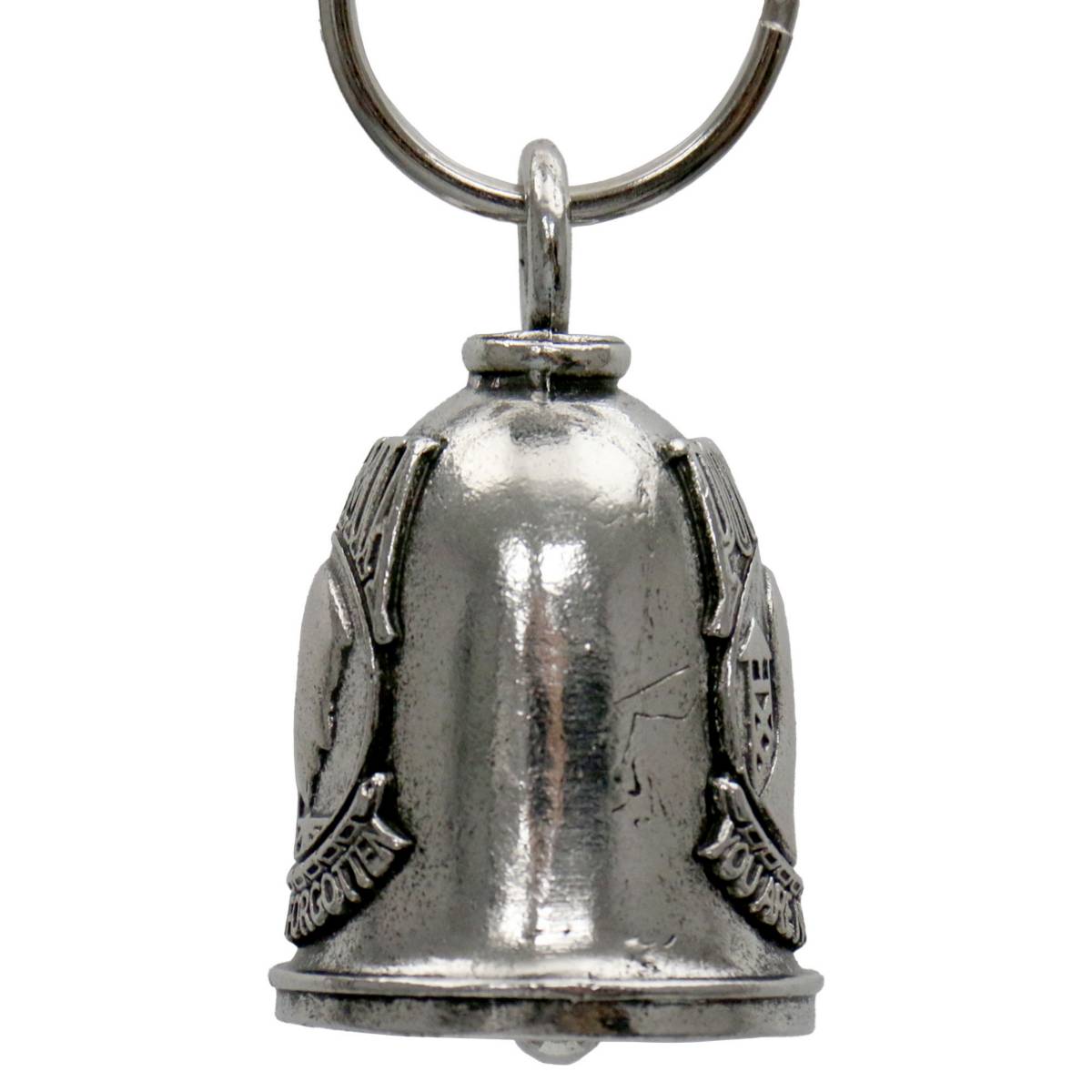 Milwaukee Leather MLB9129 POW MIA Motorcycle Good Luck Bell w/ Key Ring-Key Chain Accessory for Bikers