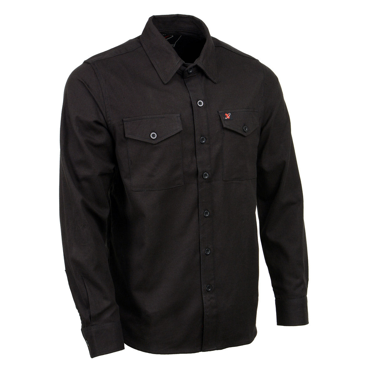 Milwaukee Leather MNG11655 Men's Solid Black Long Sleeve Cotton Flannel Shirt - Black / Large Milwaukee Leather MNG11655 Men's Solid Black Long Sleeve Cotton Flannel Shirt - Black / Large