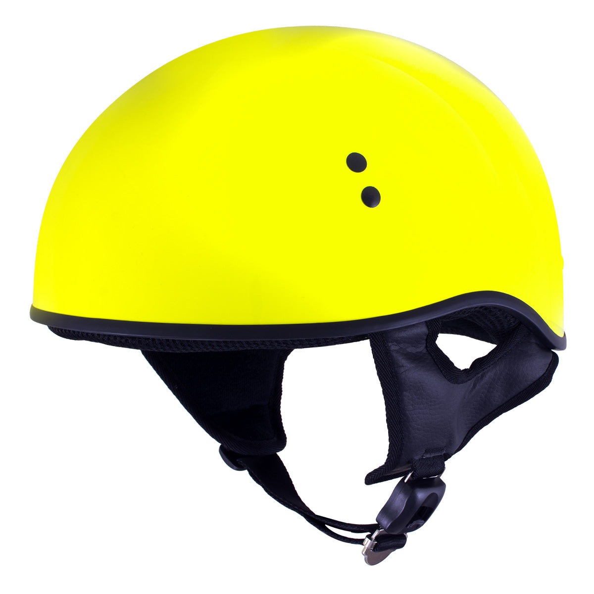 fluorescent yellow motorcycle helmet Milwaukee Helmets T68 The O.G. Hi-Vis Neon Yellow Motorcycle DOT Approved Skull Cap Half Helmet Biker