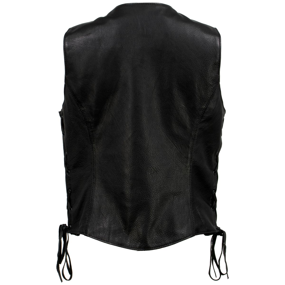 Milwaukee Leather USA MADE MLVSL5002 Women's Black Kitten Leather Motorcycle Vest with Side Laces