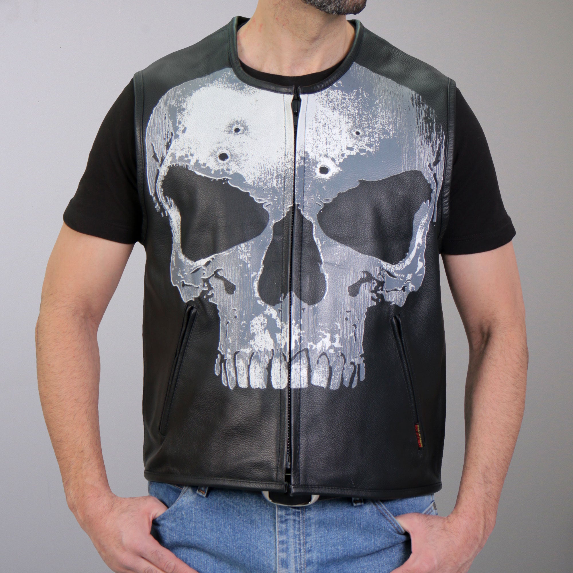 WILLIE G HALF SKULL RED EYE VEST EXTENDER MADE IN USA harley motorcycle WILLIE G HALF SKULL RED EYE VEST EXTENDER MADE IN USA harley motorcycle