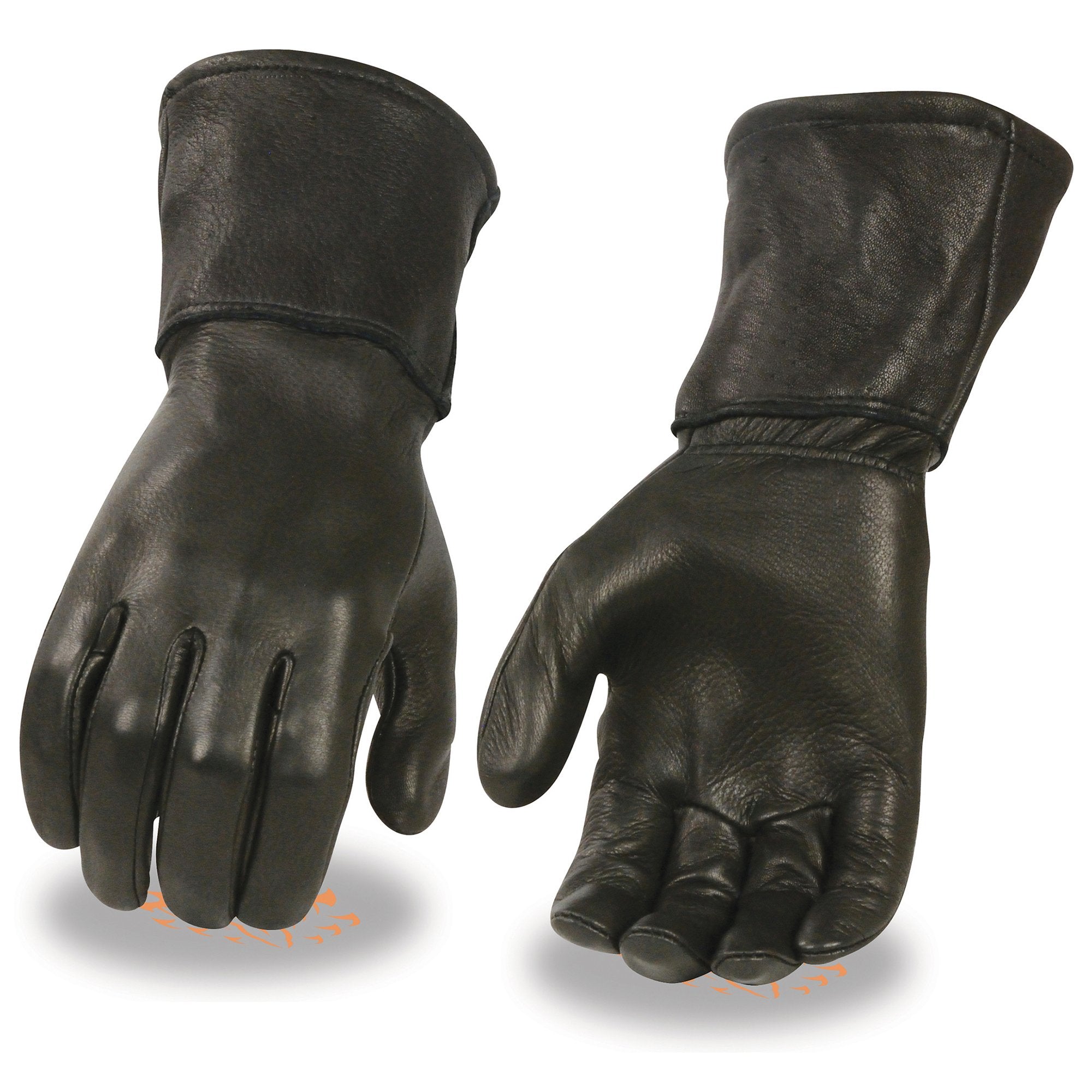 Milwaukee Leather Men's Gauntlet Motorcycle Hand Gloves- Black