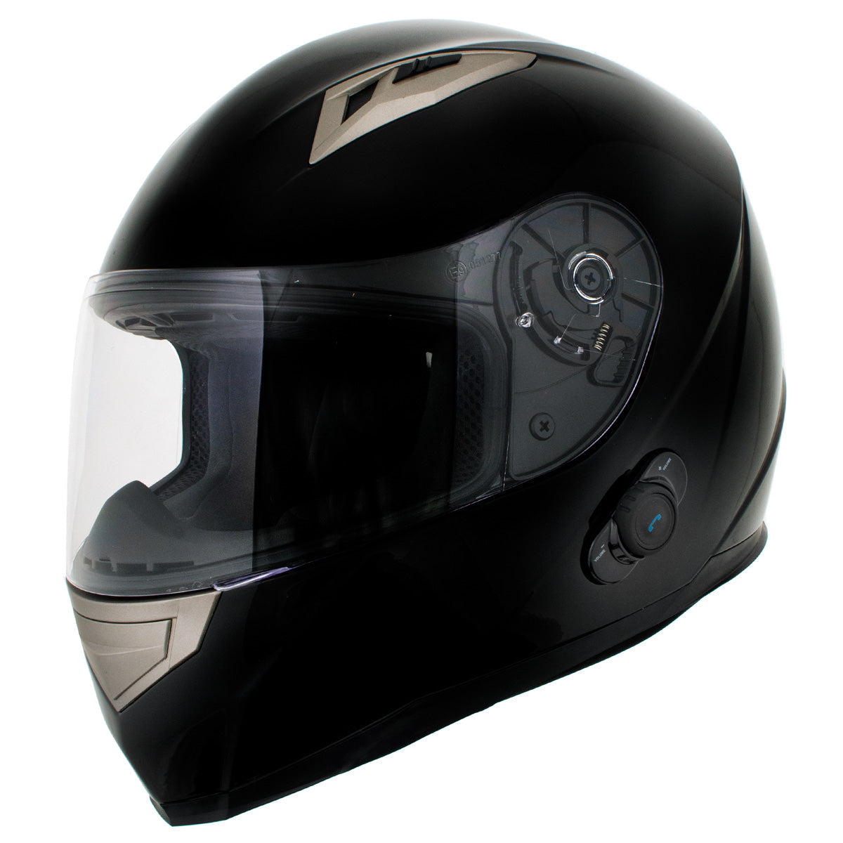full motorcycle helmet with bluetooth Milwaukee Helmets H510 Gloss Black Chit-Chat Full Face Wireless Motorc – Hot Leathers