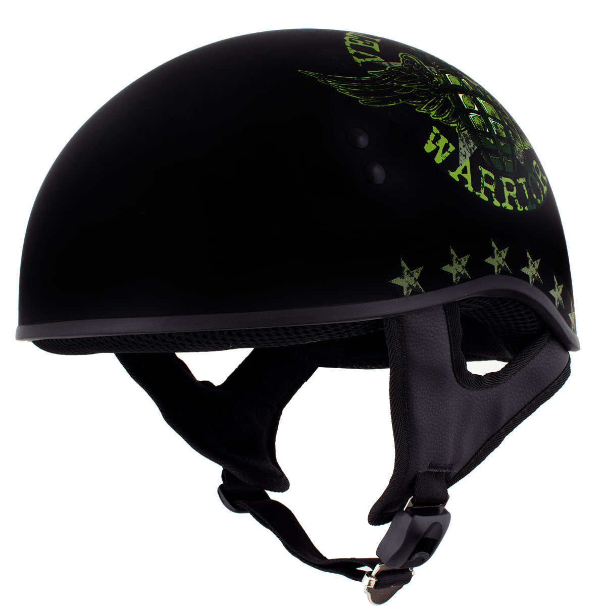 coolest motorcycle helmet designs Hot Leathers HLD1025 'Vet Biker Warrior' Flat Black Motorcycle DOT Sku
