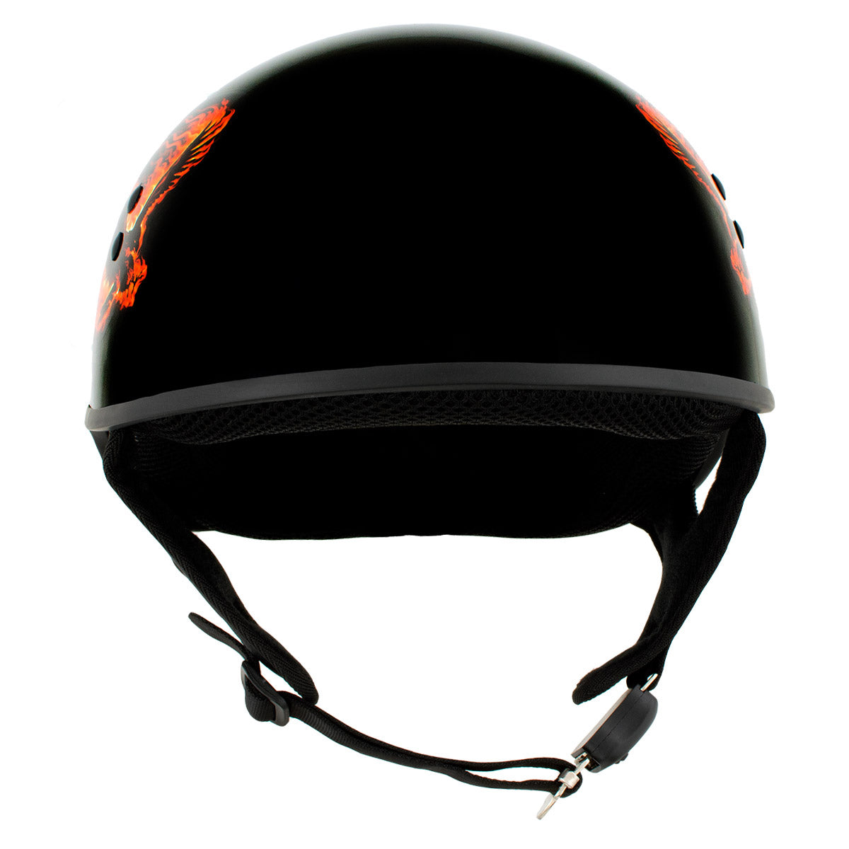 Hot Leathers HLD1006 'Black Out Eagle' Motorcycle DOT Skull Cap Helmet