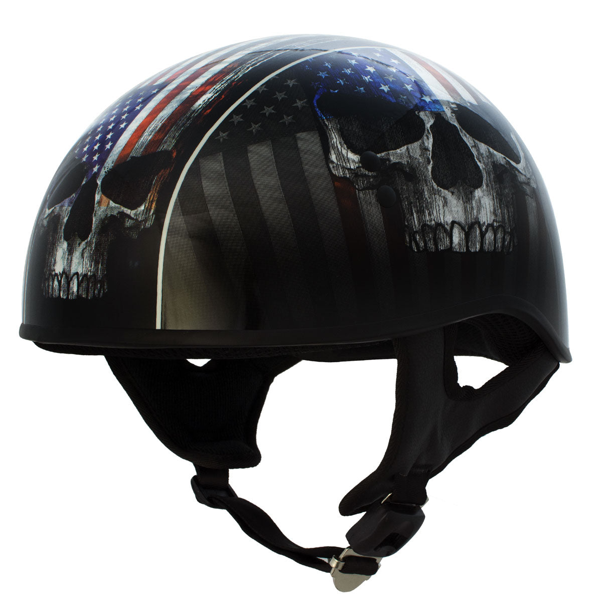 don quixote leather motorcycle helmets dot Hot Leathers HLD1042 Gloss Black 'Warrior Bullet' Advanced DOT Skull H