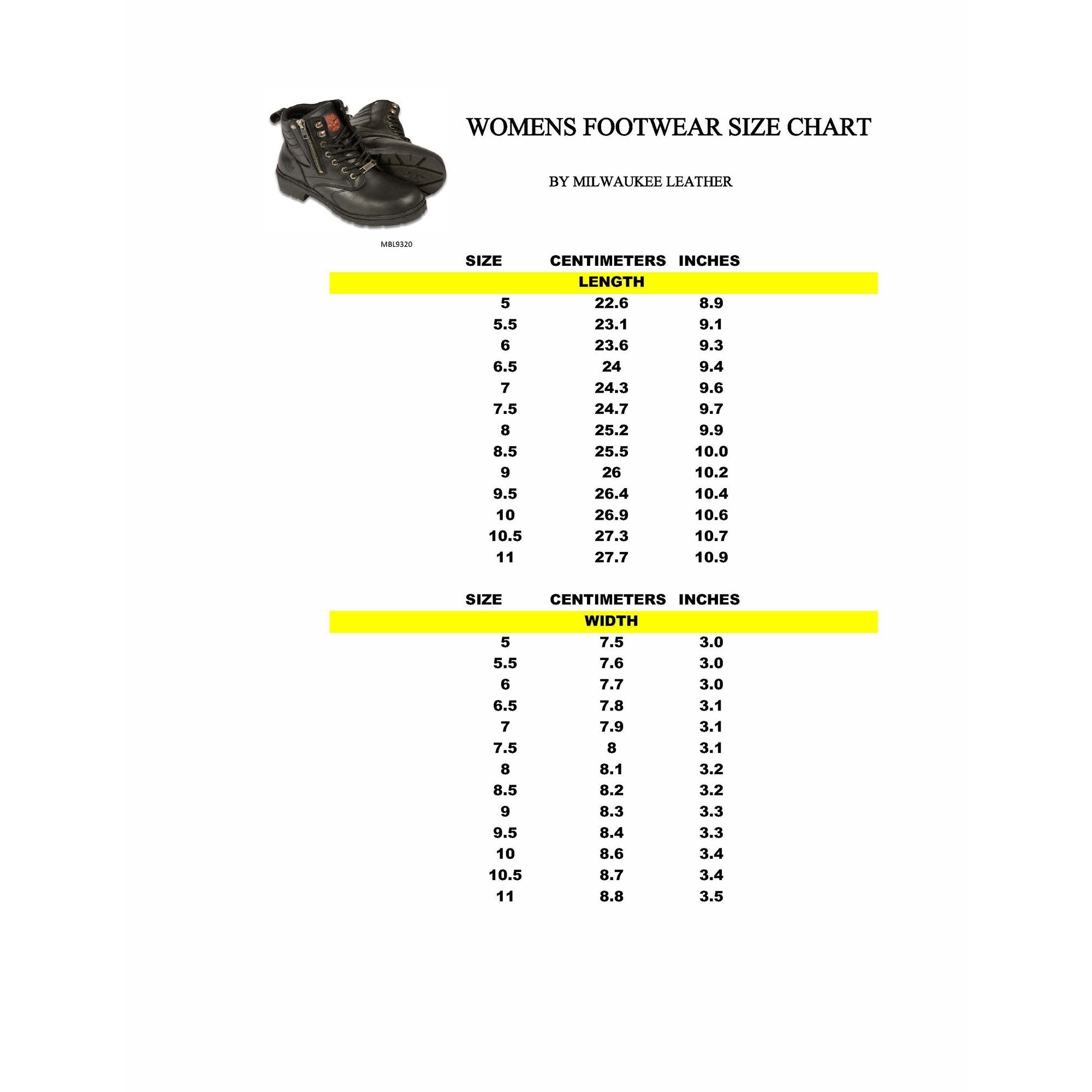 Milwaukee Leather MBL9320 Womens Black Lace-Up Boots with Side Zipper - Milwaukee Leather Womens Boots