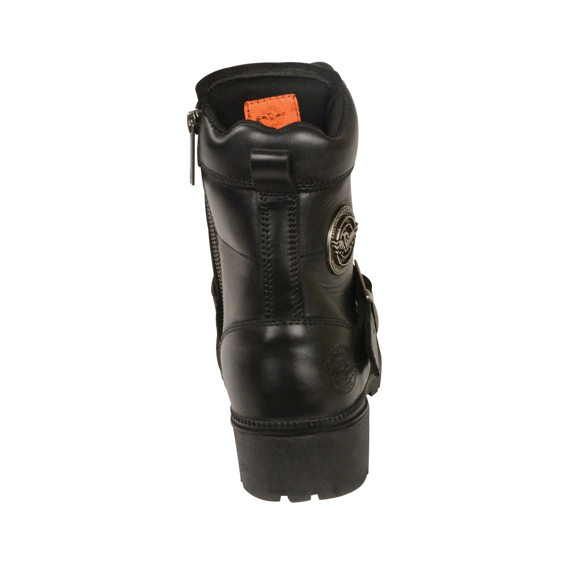 Milwaukee Leather MBL9325 Womens Black Lace-Up Leather Boots with Side Zipper - Milwaukee Leather Womens Boots