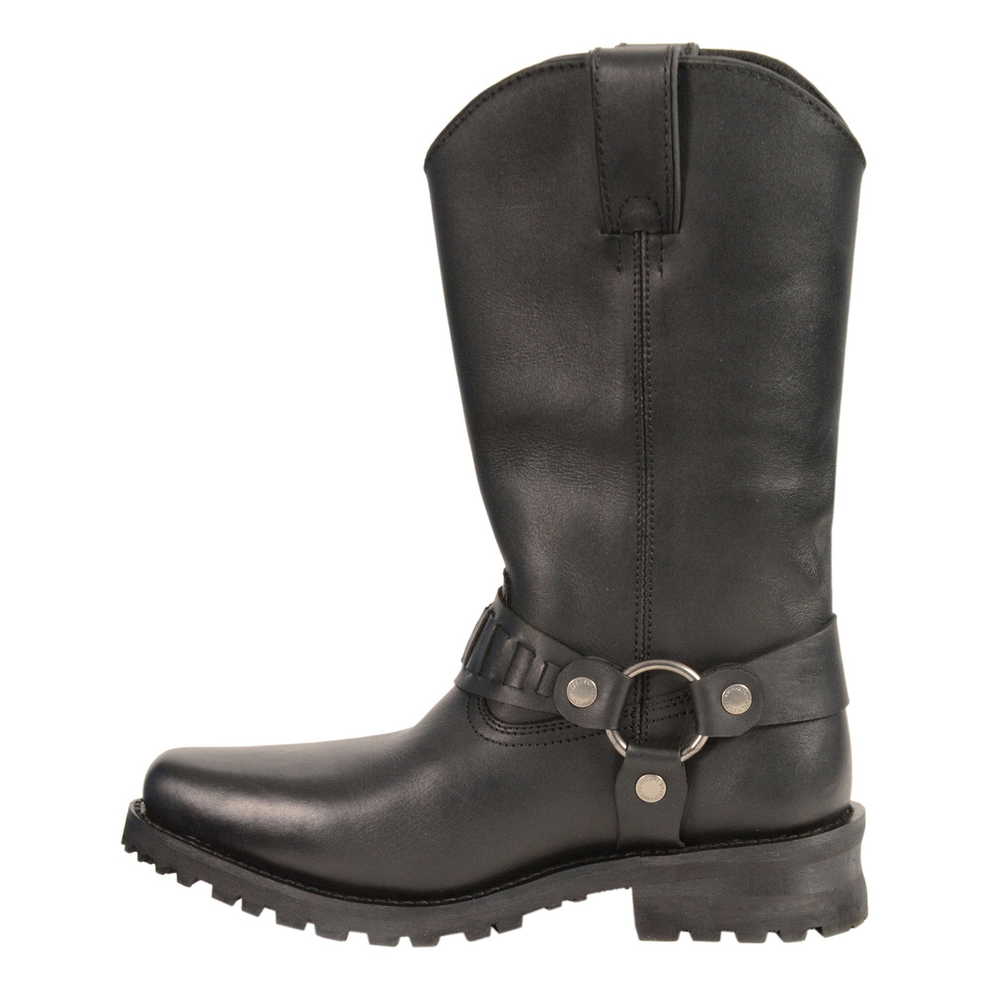 Milwaukee Leather MBM9015 Mens Black 11 Inch Western Style Harness Boots - Milwaukee Leather Mens Boots
