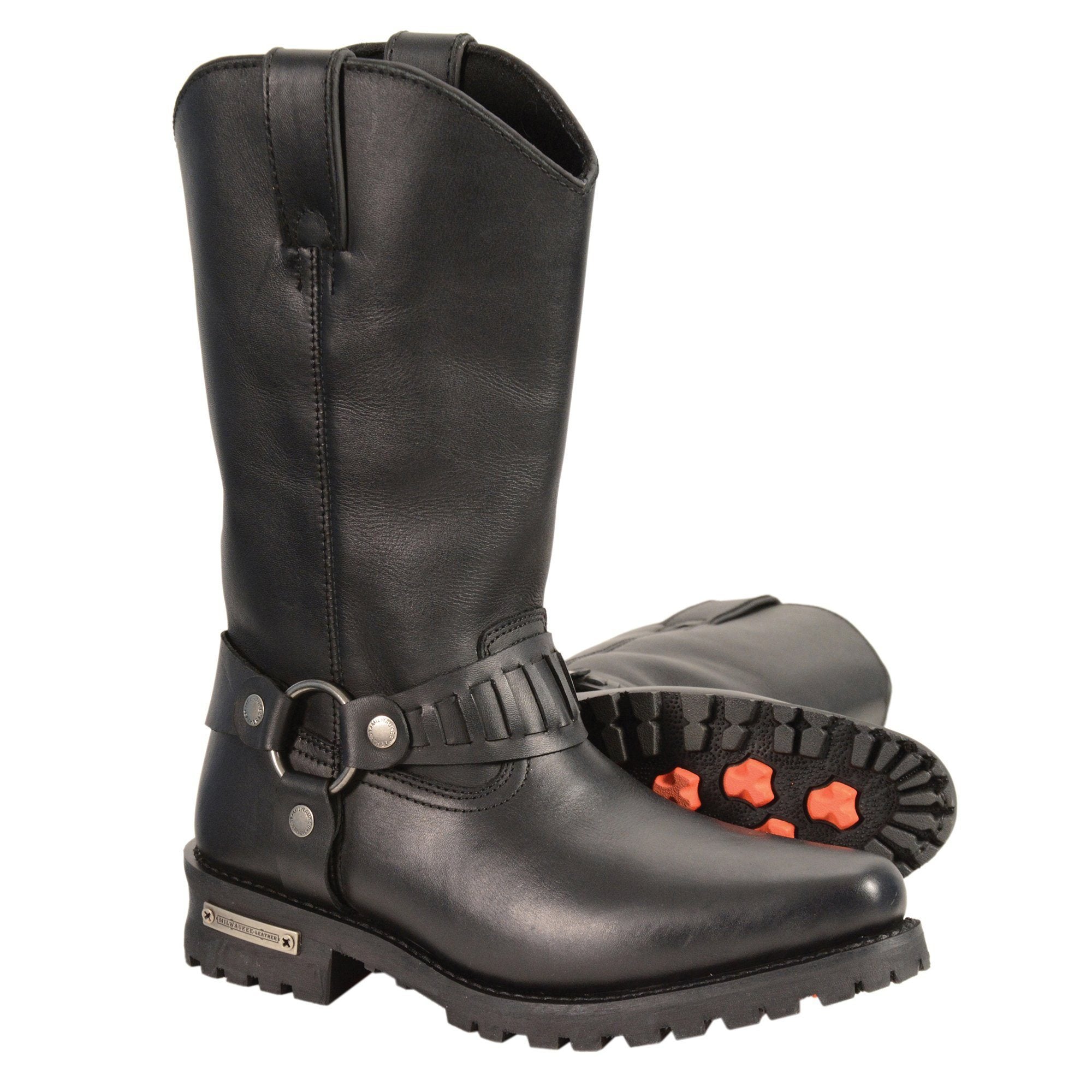 Milwaukee Leather Men's Classic Harness Black Leather 11-Inch