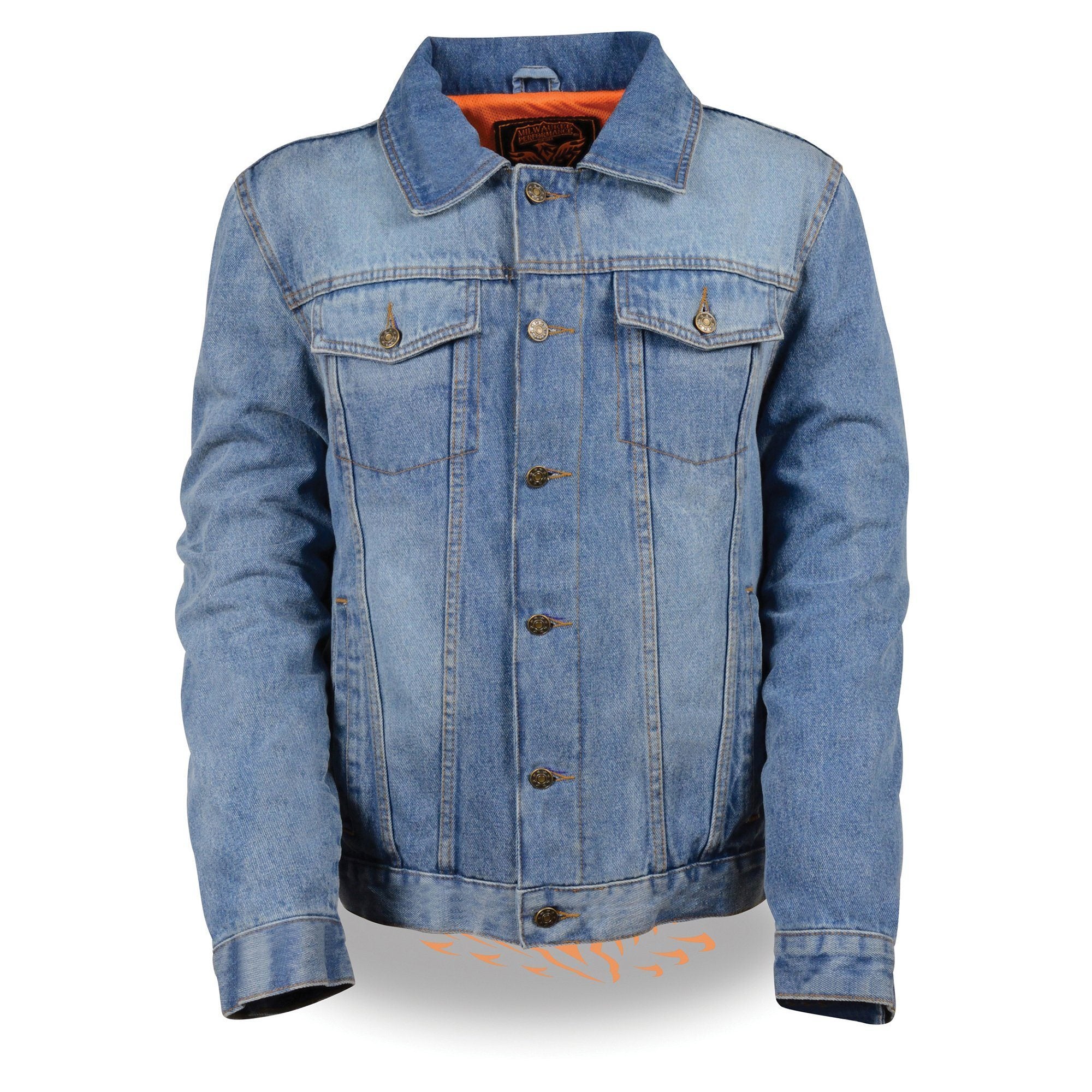 jeanjacket mini backpack Milwaukee Leather MDM1015 Men's Blue Classic Denim Jean Jacket