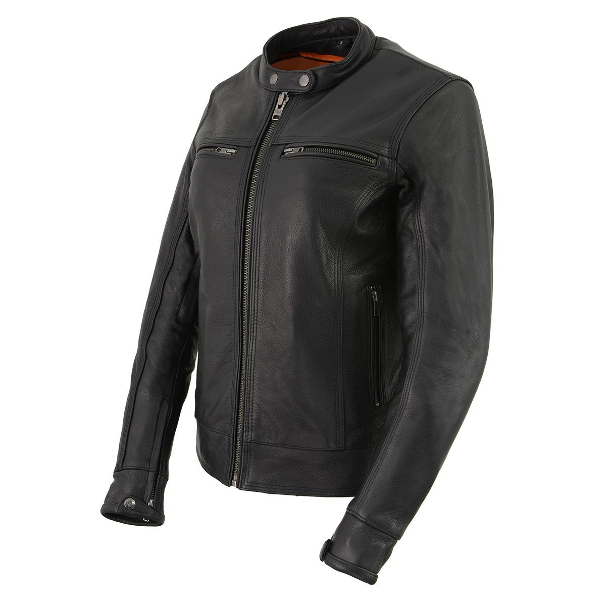 Milwaukee Leather MLL2551 Women's Black Vented Lightweight Leather Triple Stitch Scooter Jacket - Milwaukee Leather Womens Jackets