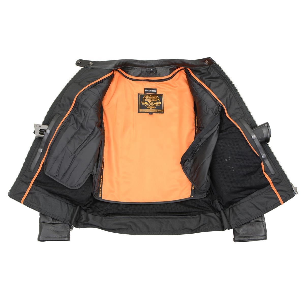Milwaukee Leather MLL2551 Women's Black Vented Lightweight Leather Triple Stitch Scooter Jacket - Milwaukee Leather Womens Jackets