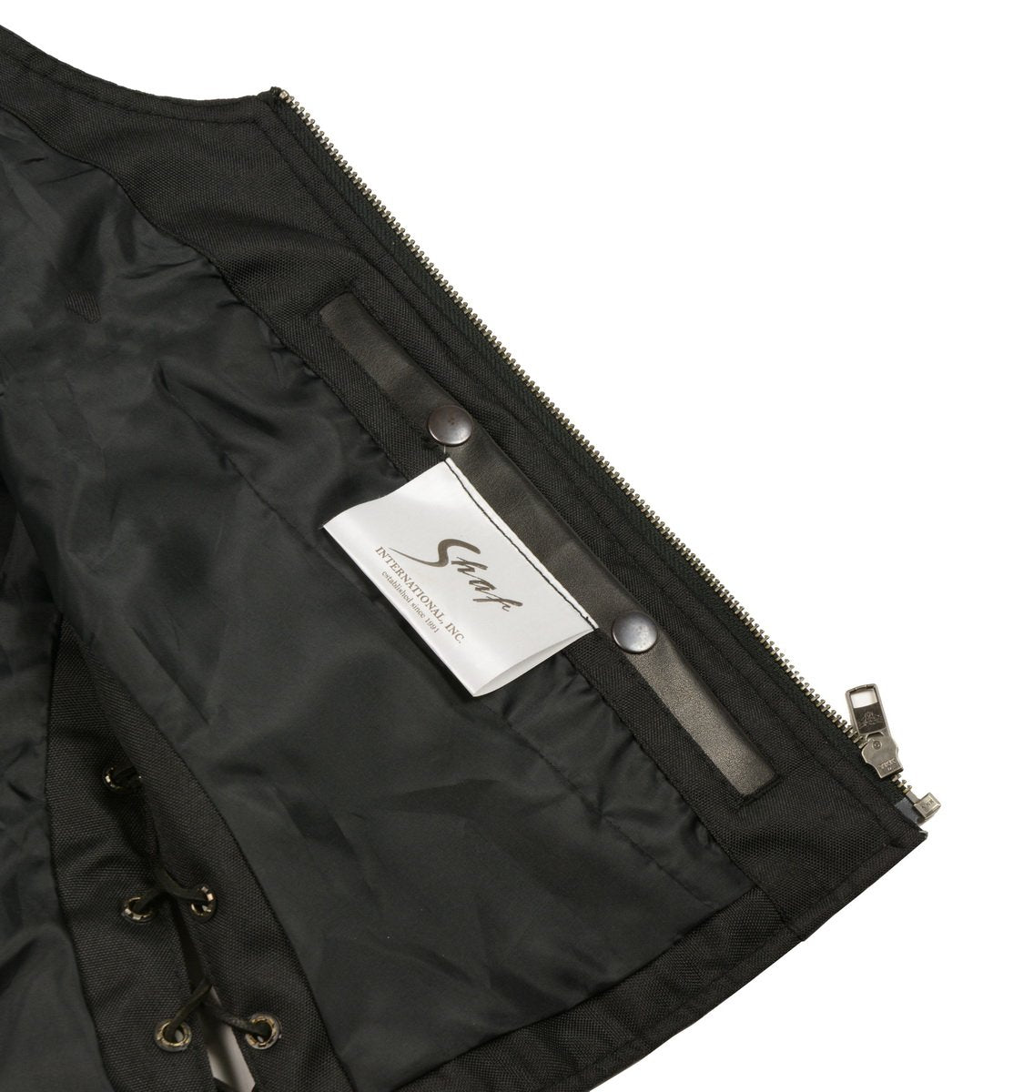 Milwaukee Leather MLL4531 Black Women's Open Neck Side Lace Front Zipper Leather Vest with Gun Pockets - Milwaukee Leather Womens Leather Vests