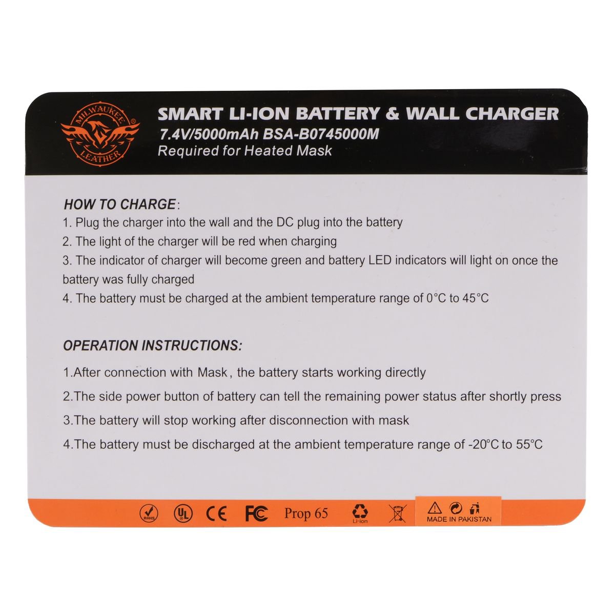 Milwaukee Leather MP7922FMSET Black 'Heated' Balaclava Covering Face, Head and Neck (Battery Pack Included)