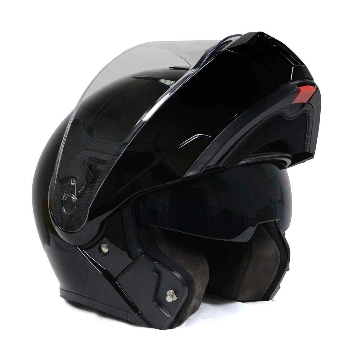 dot approved leather motorcycle helmet Milwaukee Helmets MPH9813DOT Gloss Black Menace DOT Approved Motorcycl – Hot Leathers