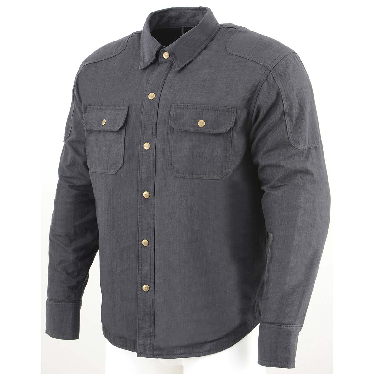 Milwaukee Leather MPM1622 Men's Black Armored Biker Shirt with Reinforced Fibers