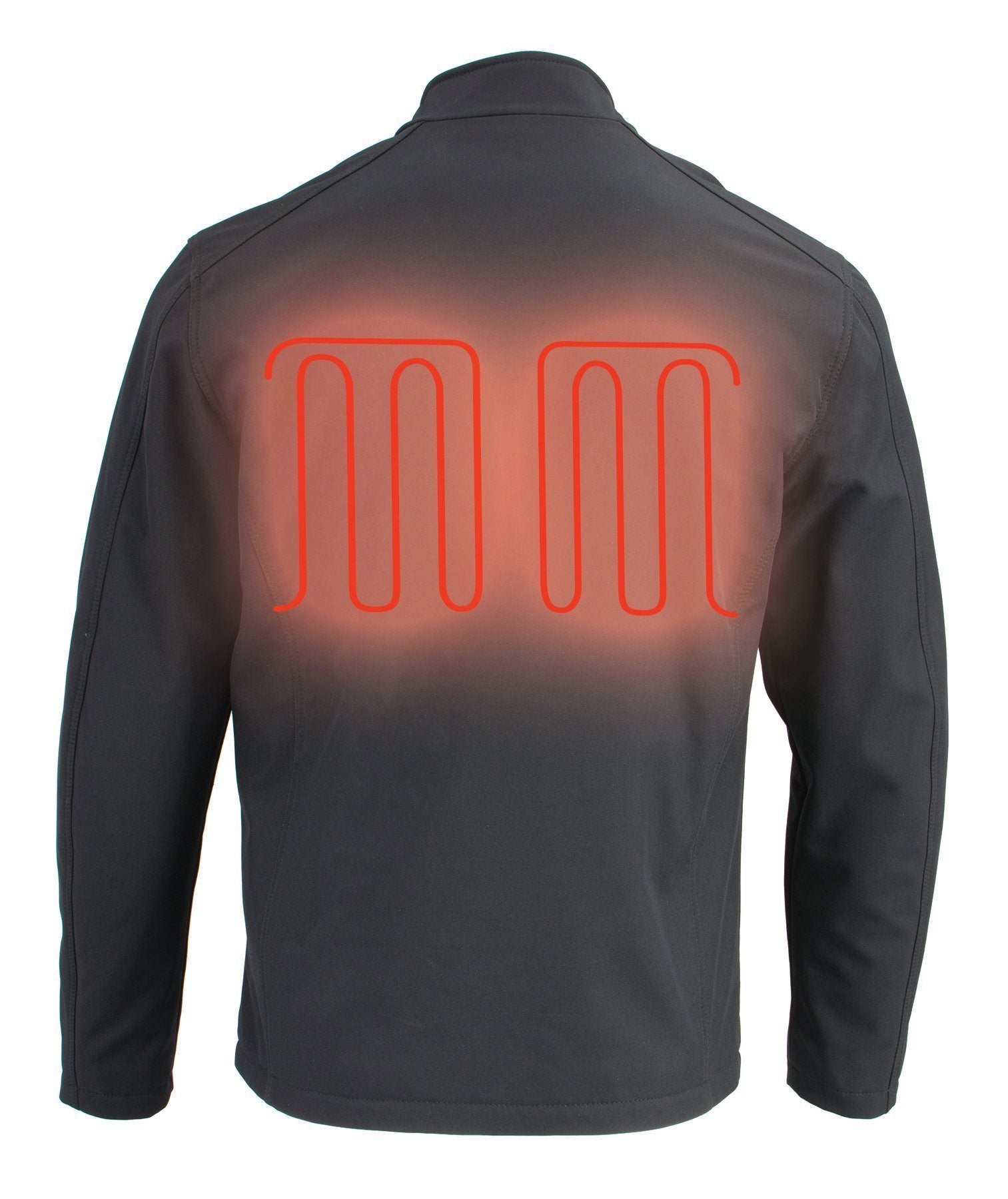 Milwaukee Leather MPM1762SET Men's Black 'Heated' Collarless Soft Shell Jacket (Battery Pack Included)