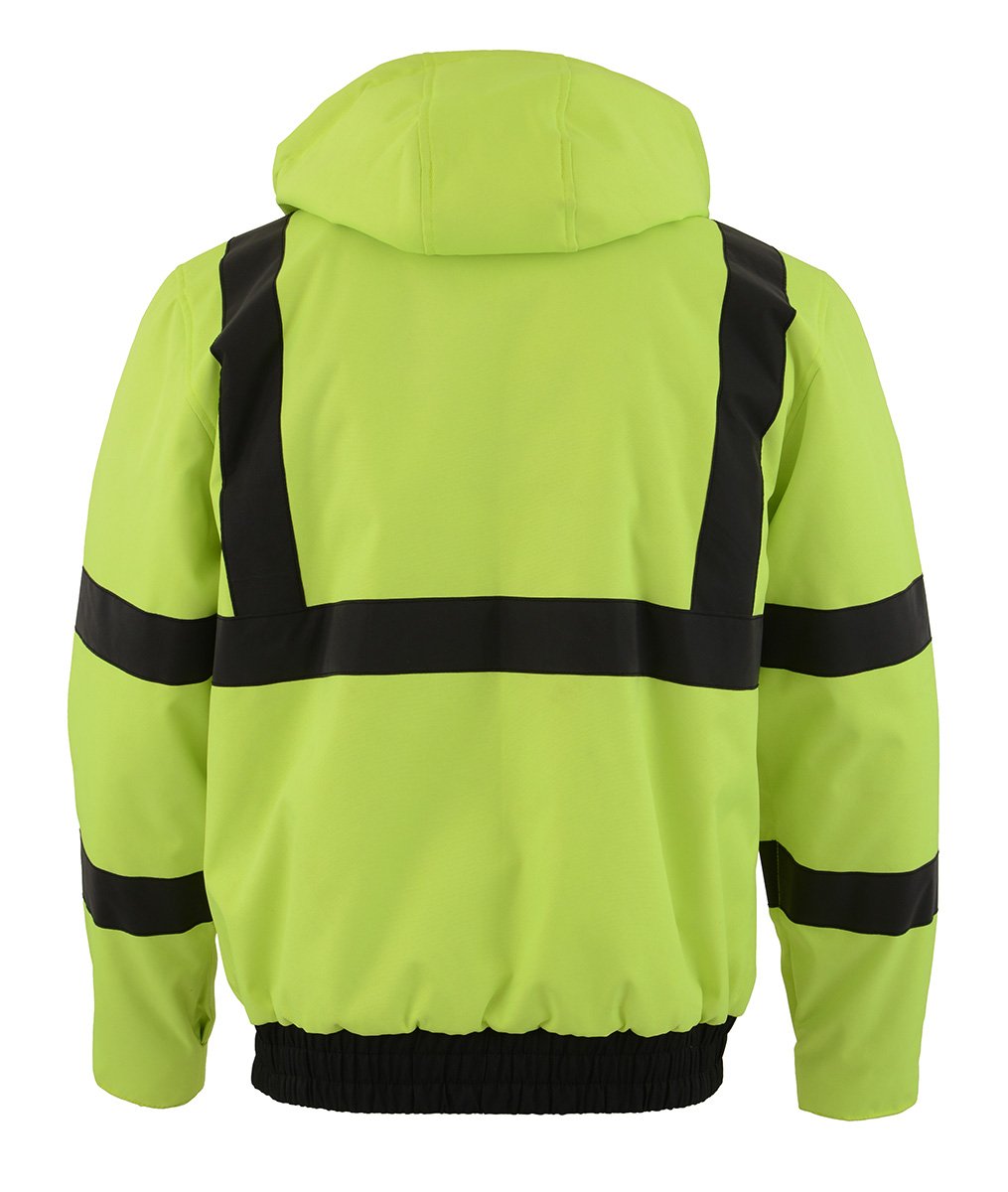 Milwaukee Leather MPM1773SET Men's High Viz Neon Green Textile Jacket with Heating Elements (Included Battery Pack)