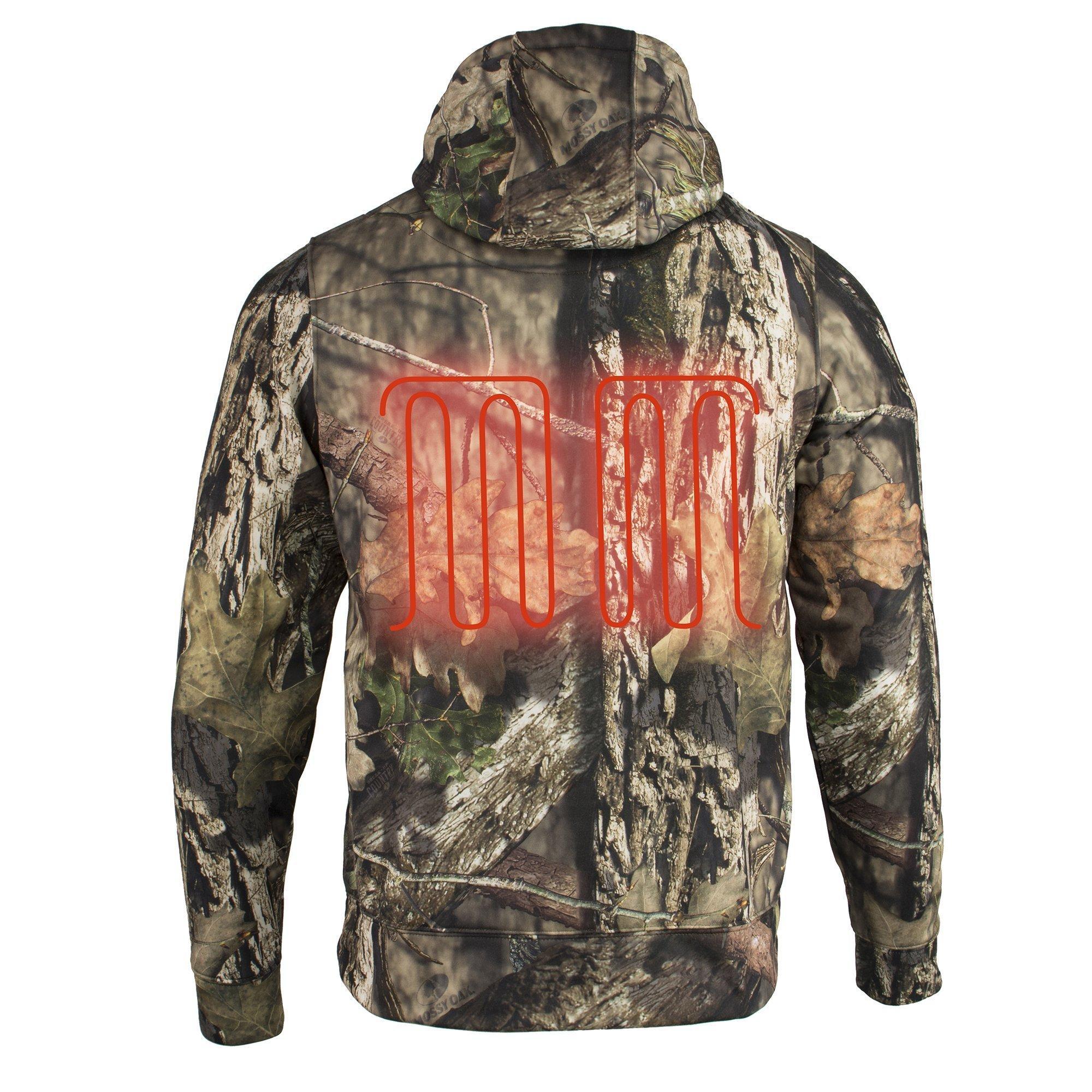 Milwaukee Leather MPM1776SET Men's Mossy Oak Camo 'Heated' Zipper Hoodie (Battery Pack Included) - Milwaukee Leather Mens Heated Hoodies