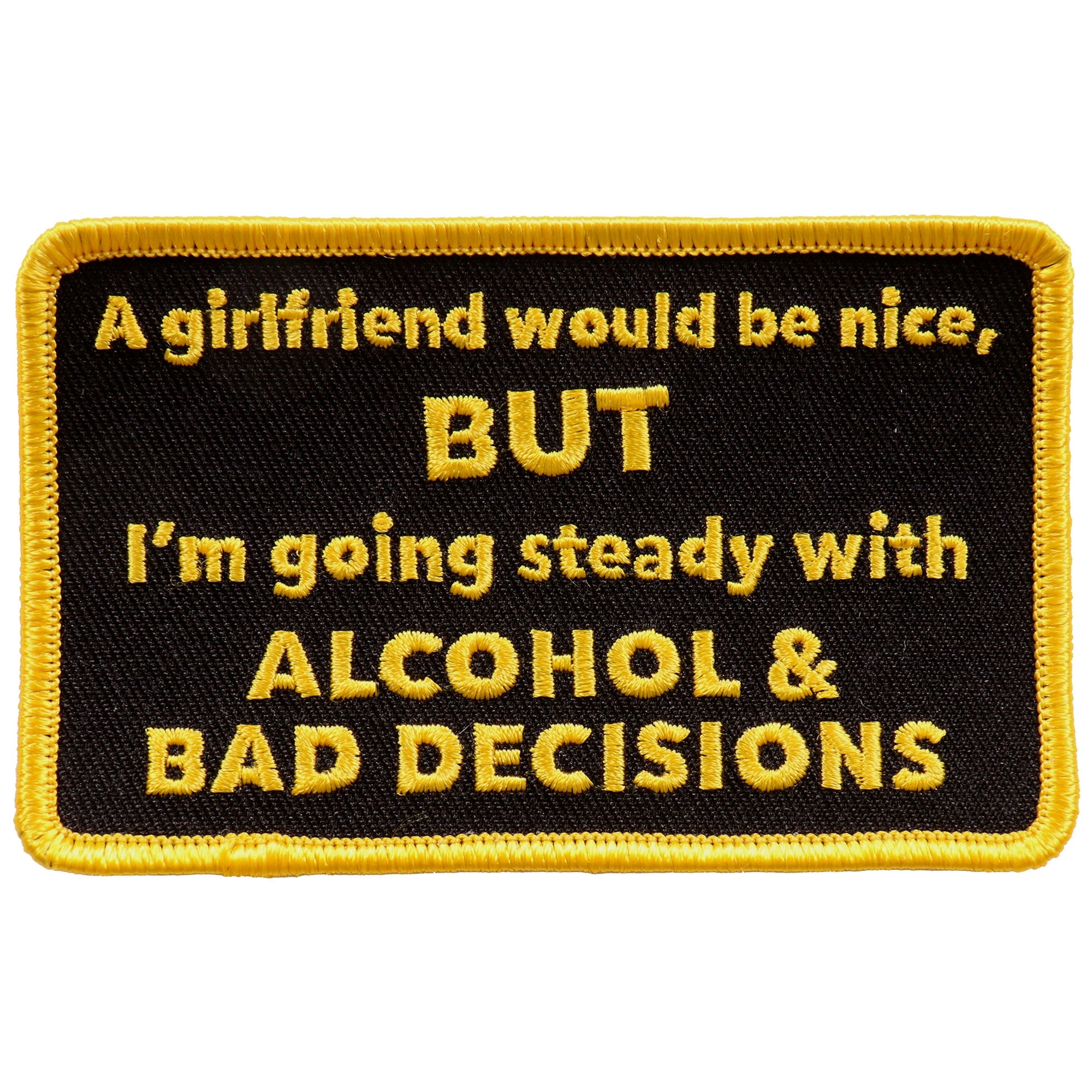girlfriend gear Hot Leathers A Girlfriend Would Be Nice Embroidered Patch - 4" x 3" - Iron-On or Sew-On
