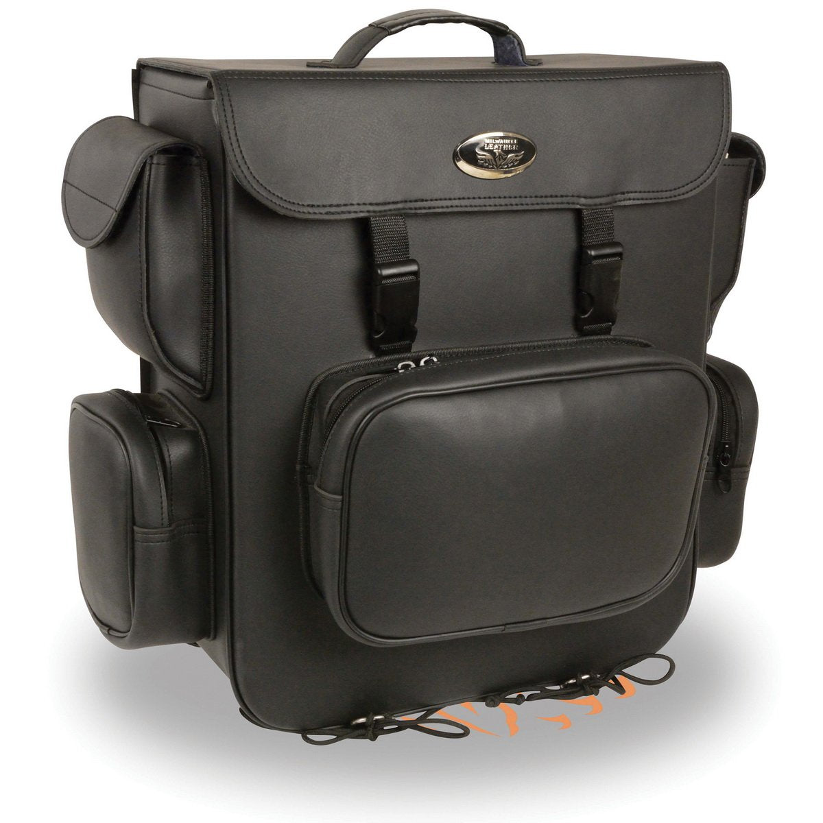 Milwaukee Performance SH584 Black Large PVC Sissy Bar Bag with 5 Bonus Pockets