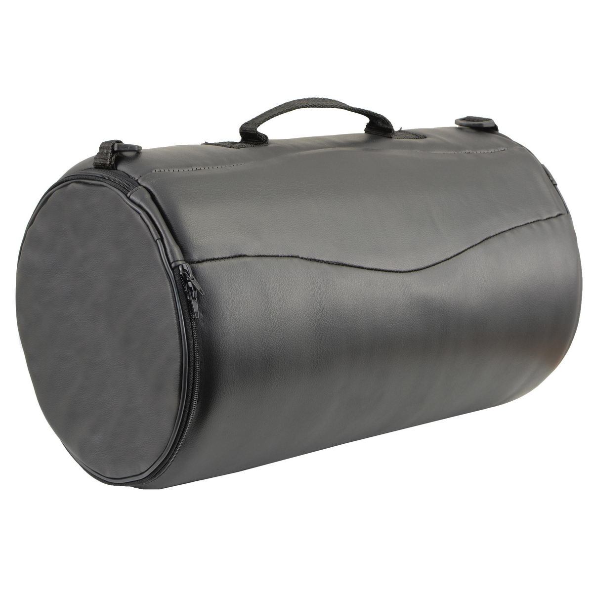 black harley leather medium zip top backpack Milwaukee Leather SH631 Black Medium PVC Sissy Bar Duffle Motorcycle Bag