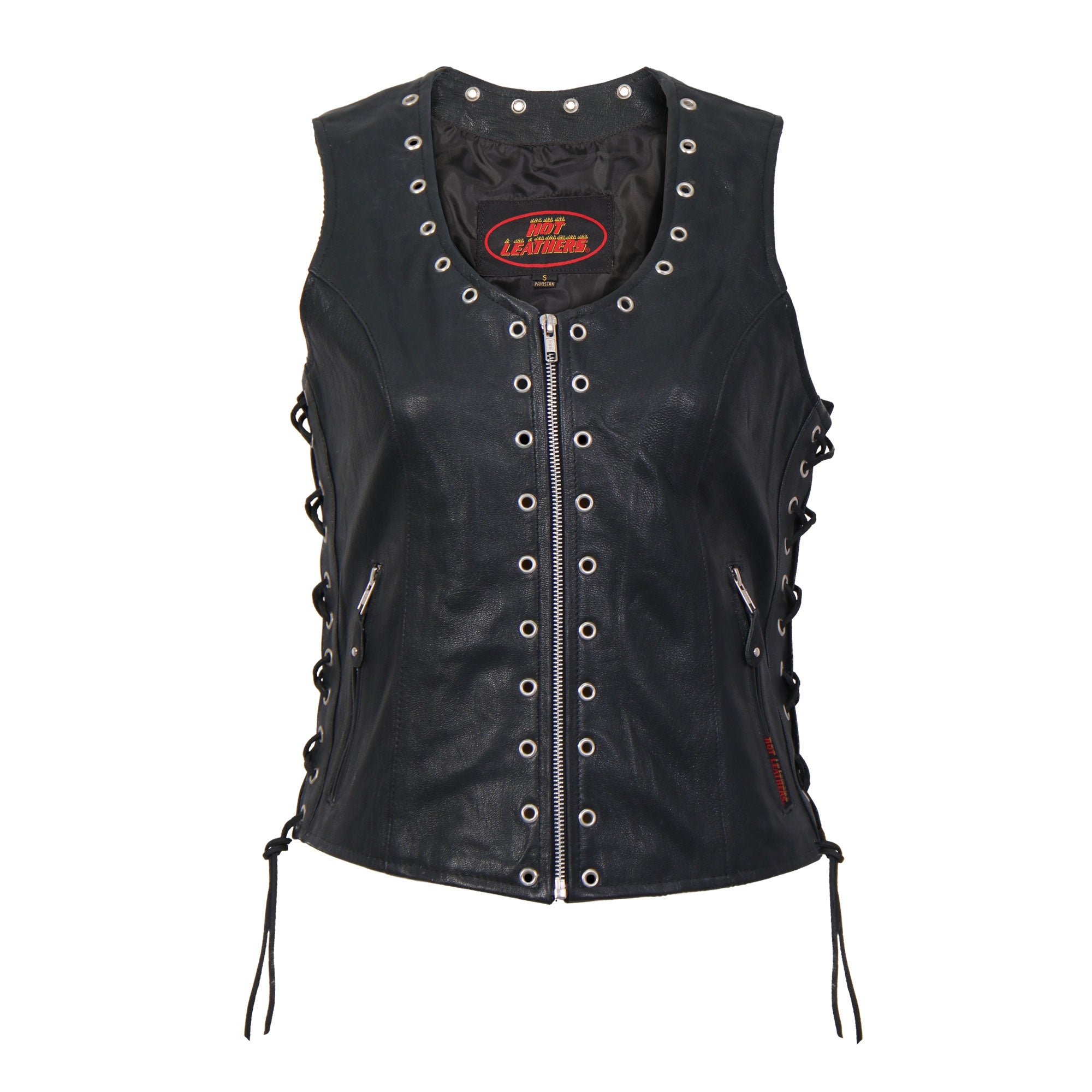 Hot Leathers 1281 Lambskin Ladies Vest (Medium, Black)
