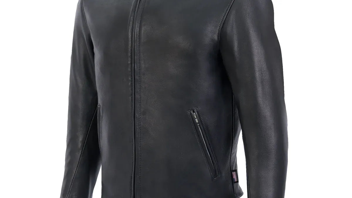 Hot Leathers USA-made men's leather motorcycle jacket for rally riding