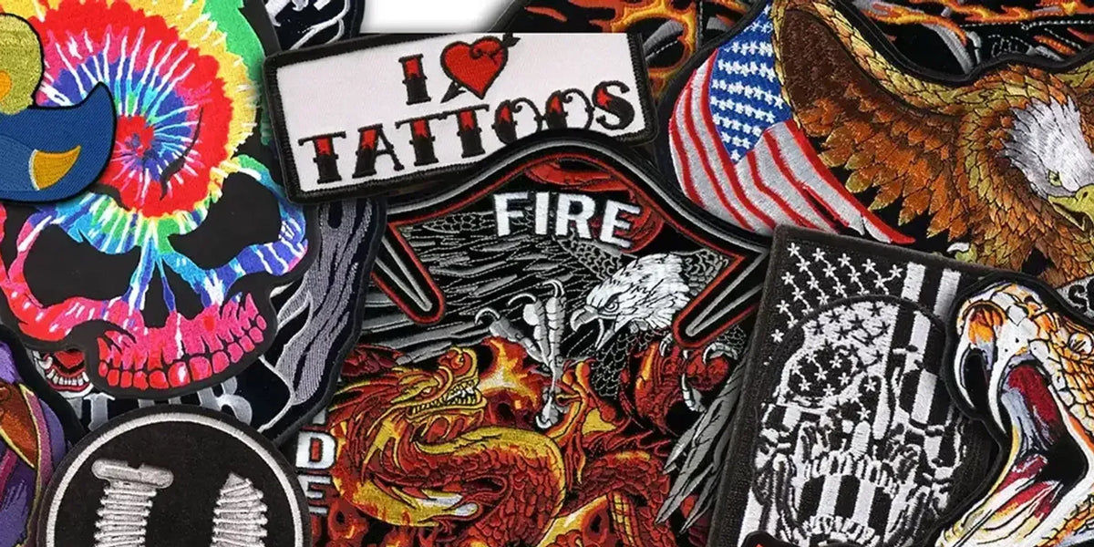 Black leather motorcycle vest with an embroidered eagle and skull back patch