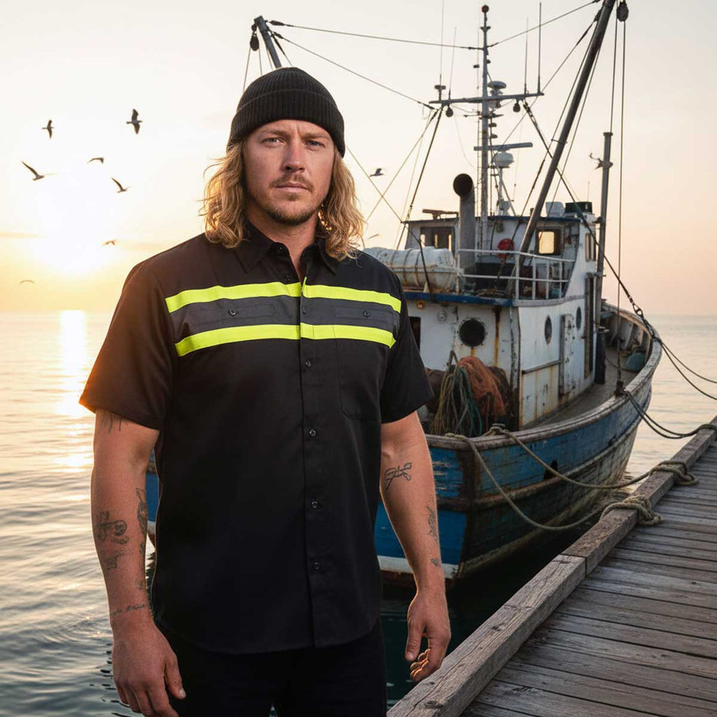 MMCC Men's Petrol Classic Mechanic Button Up Shirt - Dual Chest Pockets - Microfiber Panel - Rider Ready - MMC16007