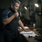 Milwaukee Motorcycle Clothing Co. Men’s Blk/Grey Mechanic Work Shirt – w / Reflective Strip, Rider‑Built MDM11601