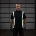 Milwaukee Motorcycle Clothing Co. Men’s Blk/Green Mechanic Work Shirt – w / Reflective Strip, Rider‑Built MDM11611